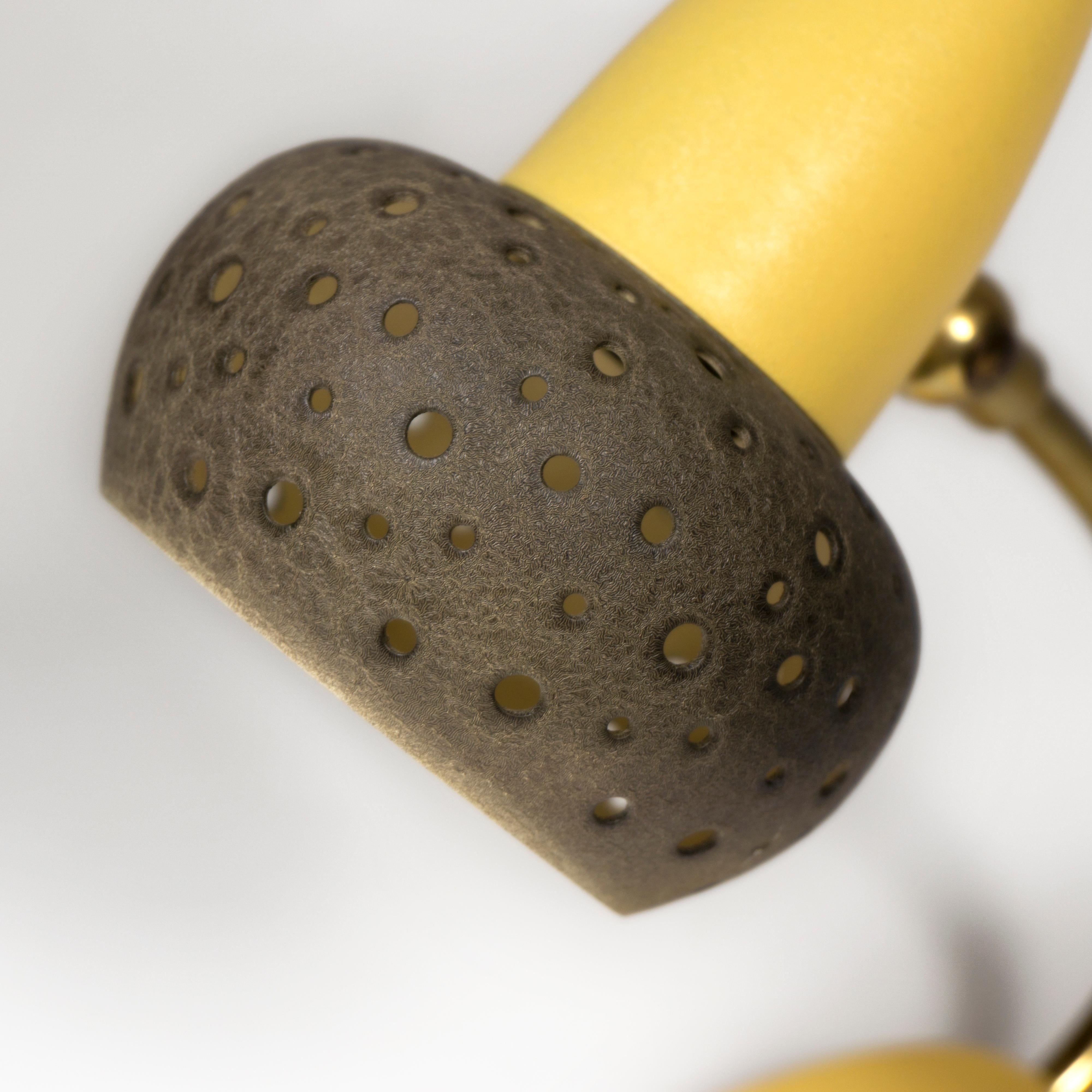 Charming Mid Century Pair Perforated Shrink Lacquer Bedside Table Lamps, 1950s For Sale 1
