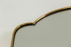 Charming Mid Century Style Brass Shield Shaped Mirror