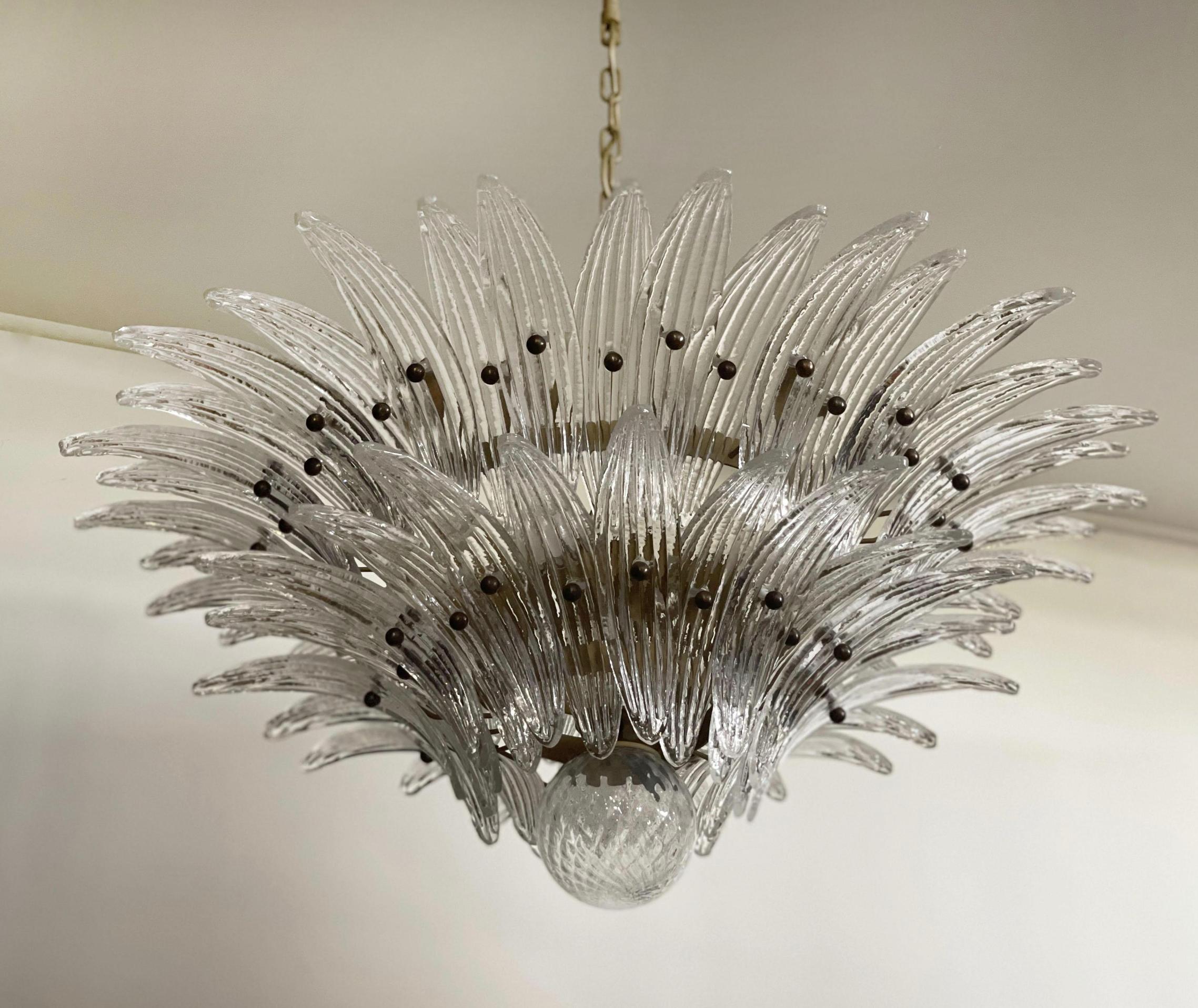 Charming Midcentury Italian Leaves Chandelier, Murano 9