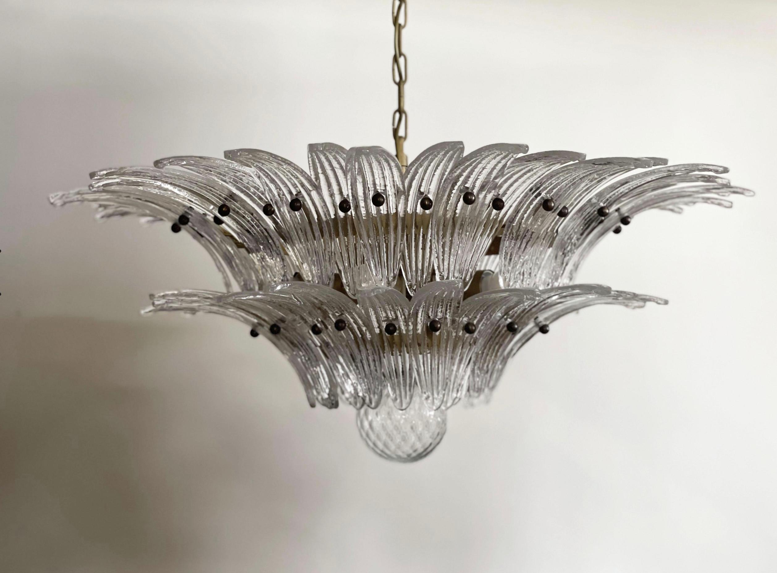 Charming Midcentury Italian Leaves Chandelier, Murano 10