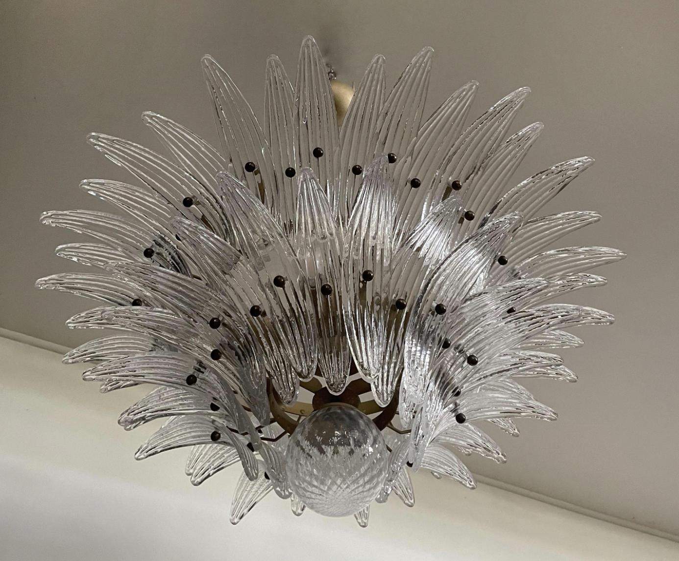 Charming Midcentury Italian Leaves Chandelier, Murano 11