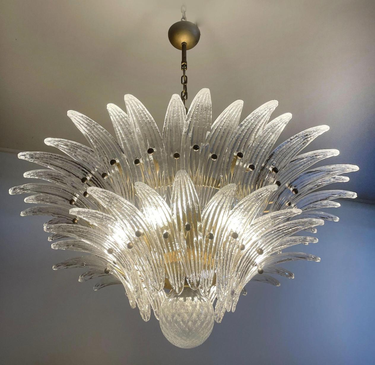 Charming Midcentury Italian Leaves Chandelier, Murano 13