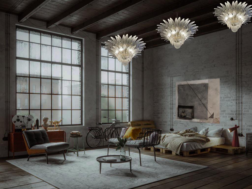 Charming Midcentury Italian Leaves Chandelier, Murano 1