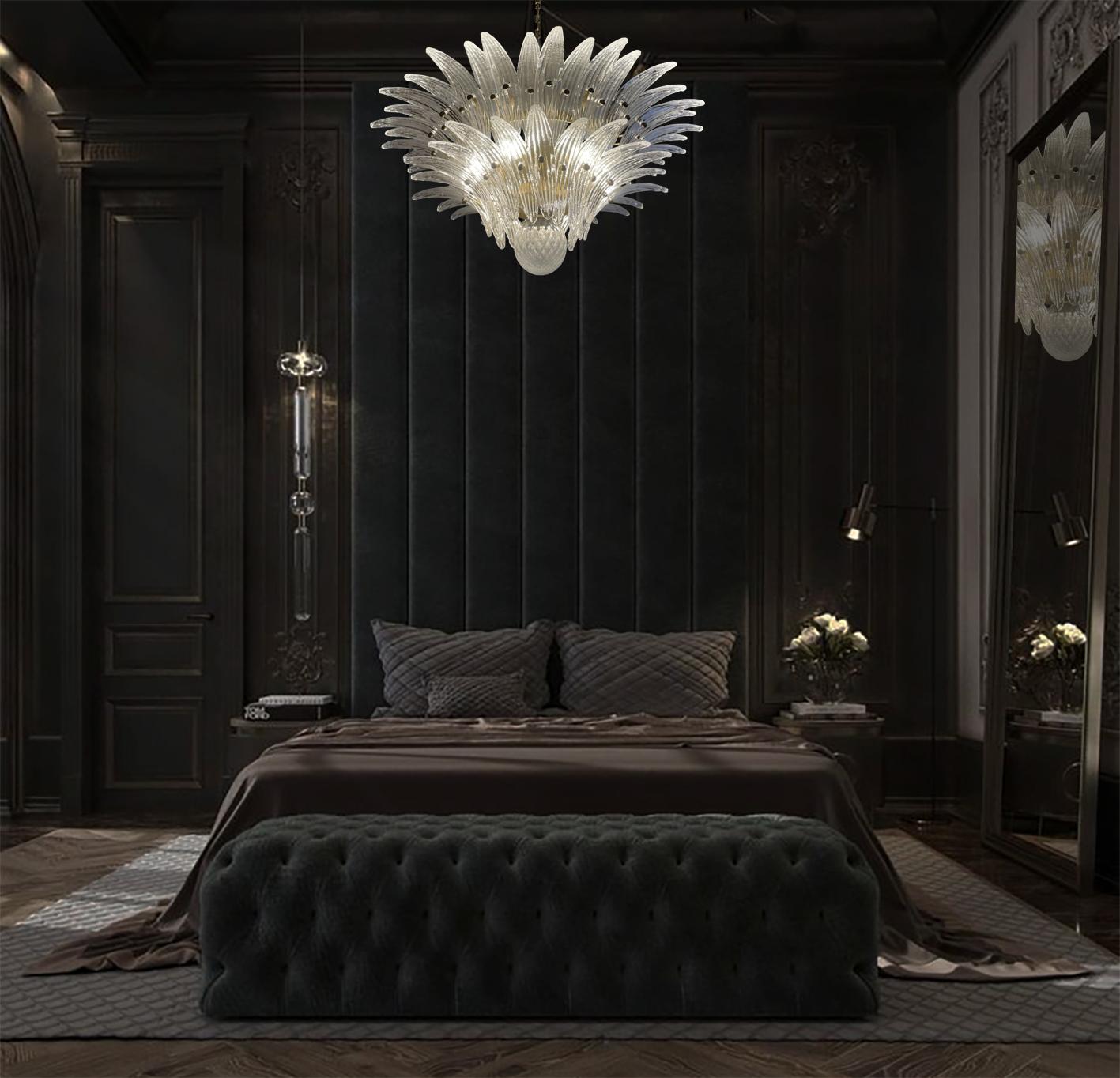 Charming Midcentury Italian Leaves Chandelier, Murano 3