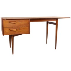 Charming Midcentury Teak Wood Writing Desk 1950s