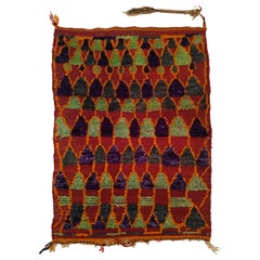 Charming Miniature Old Berber Rug with Abstract Geometric Pattern