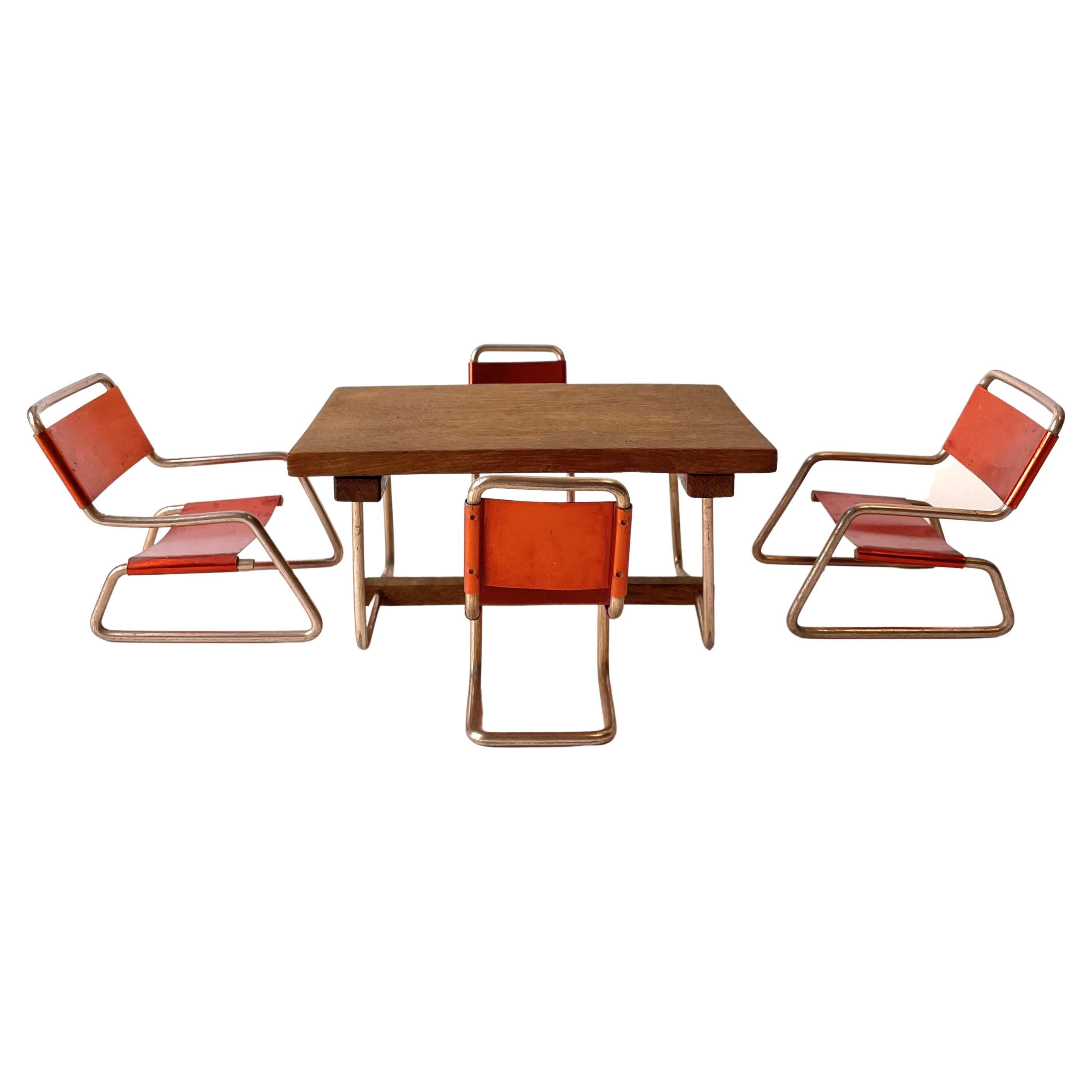 Charming Miniature Seating Group in Bauhaus Style from the 1930s-1940s