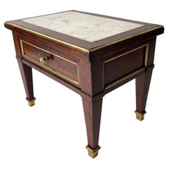Charming Miniature Table in Mahogany and Carrara Marble, France Directoire 1790s