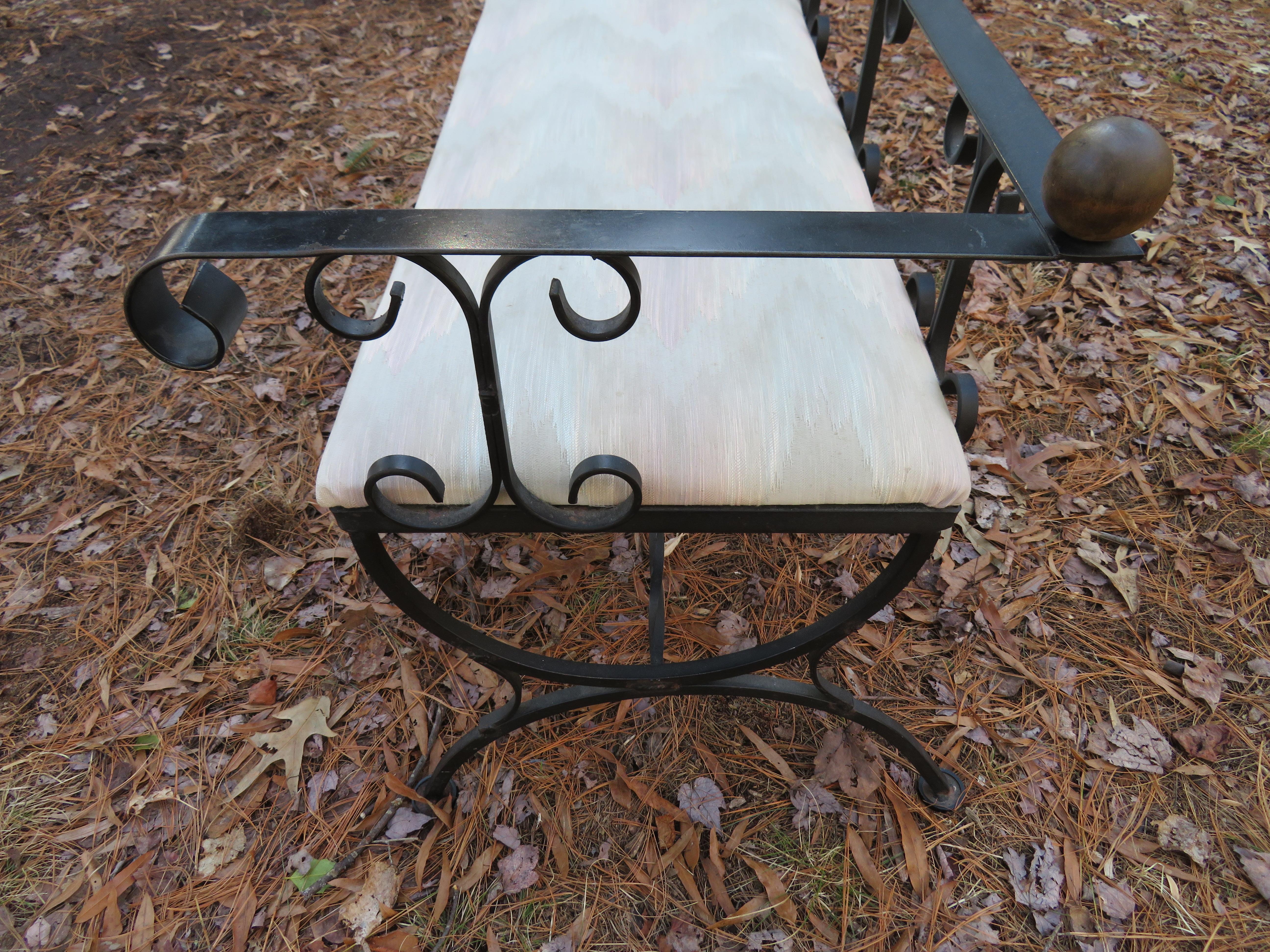 Charming Minimal Design Scroll Iron Bench For Sale 3