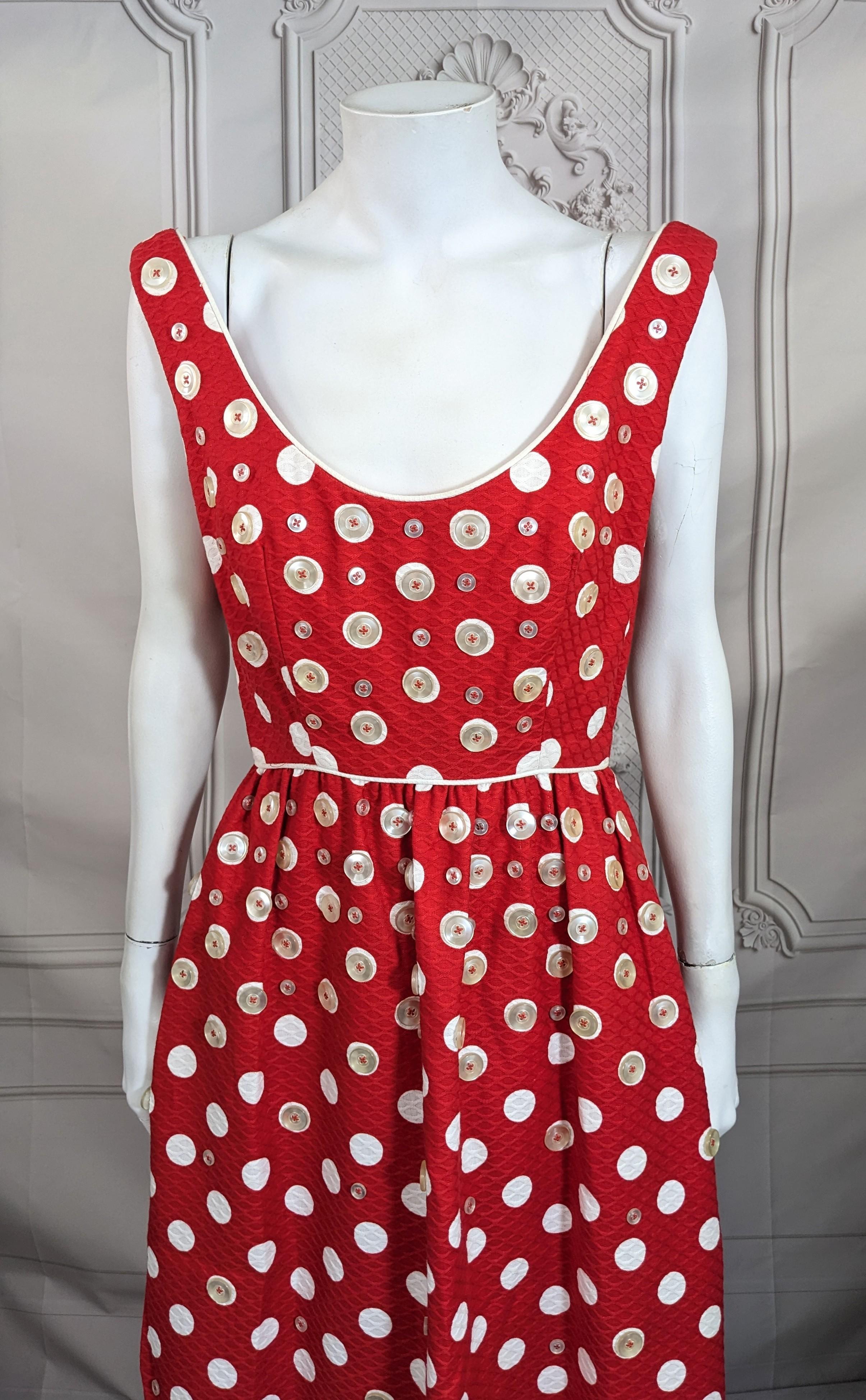 Red Charming Mod Button Decorated Maxi For Sale