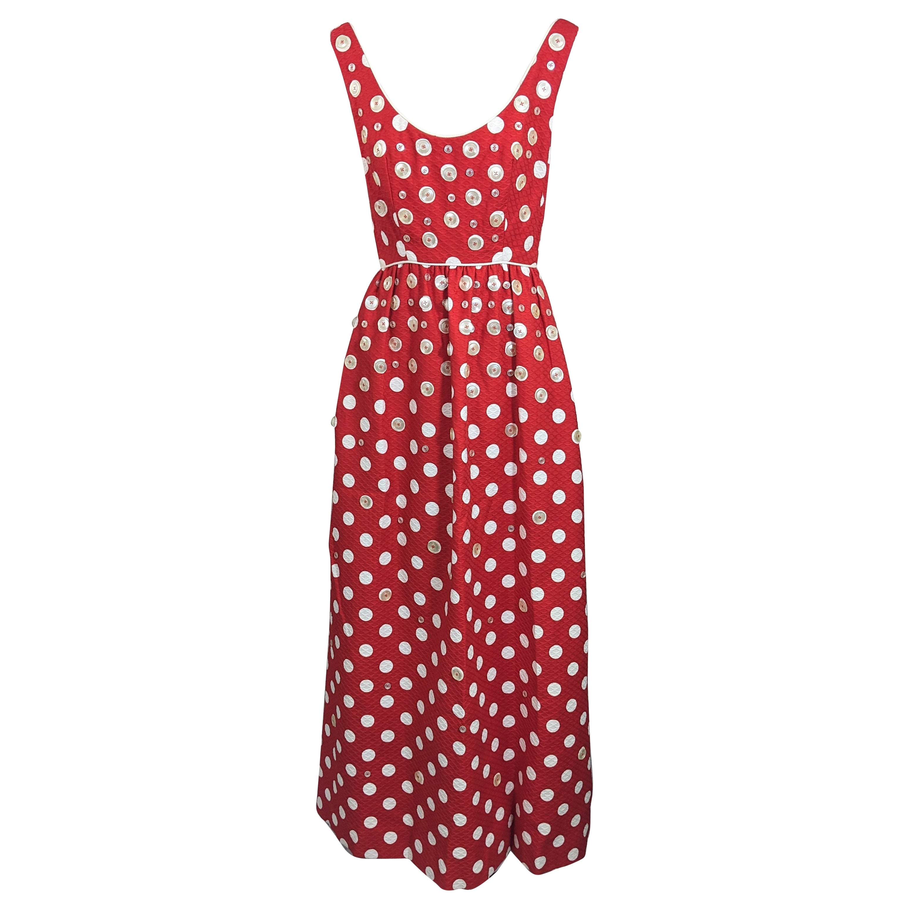 Charming Mod Button Decorated Maxi For Sale