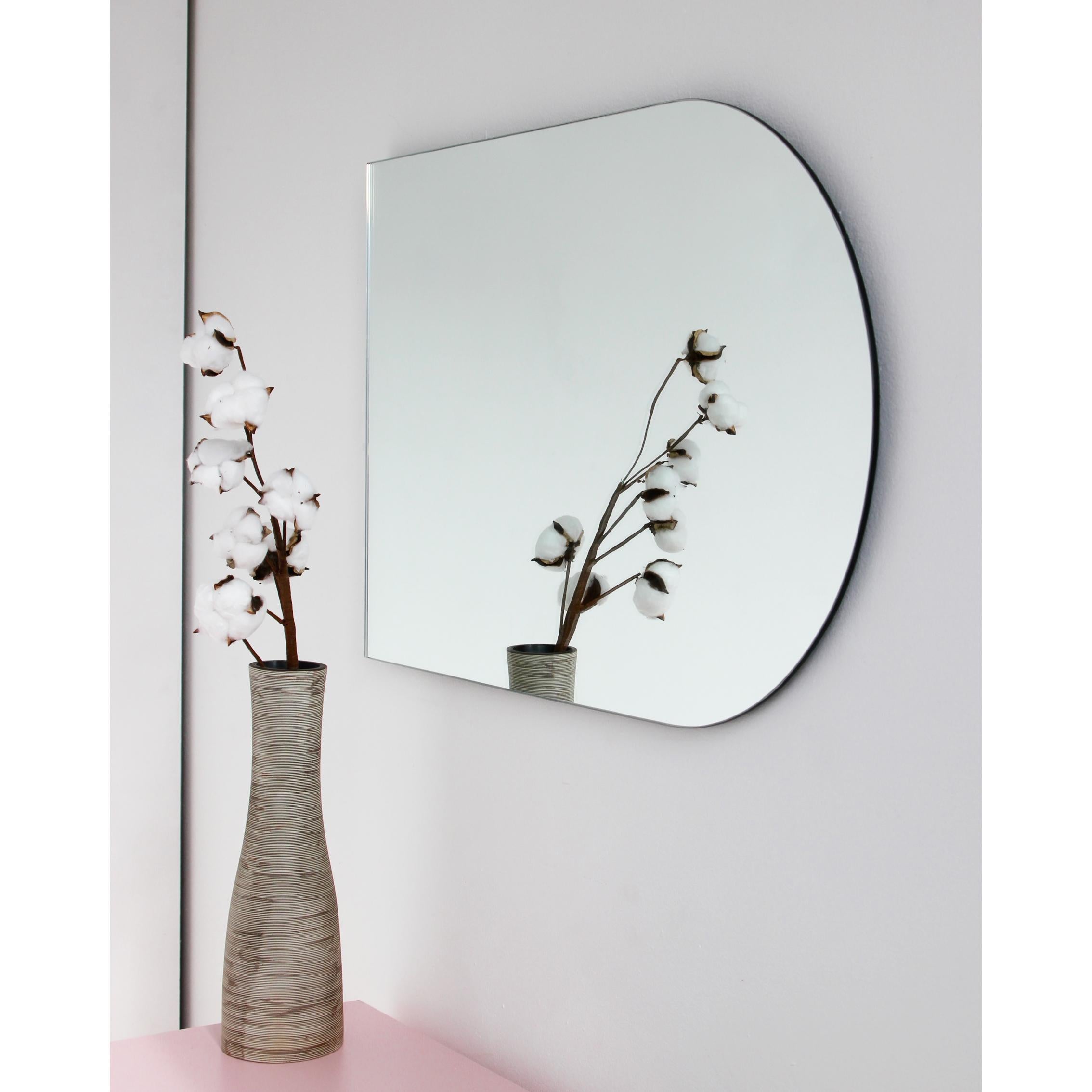 Arcus Arched Minimalist Frameless Mirror with Floating Effect, Large For Sale 2