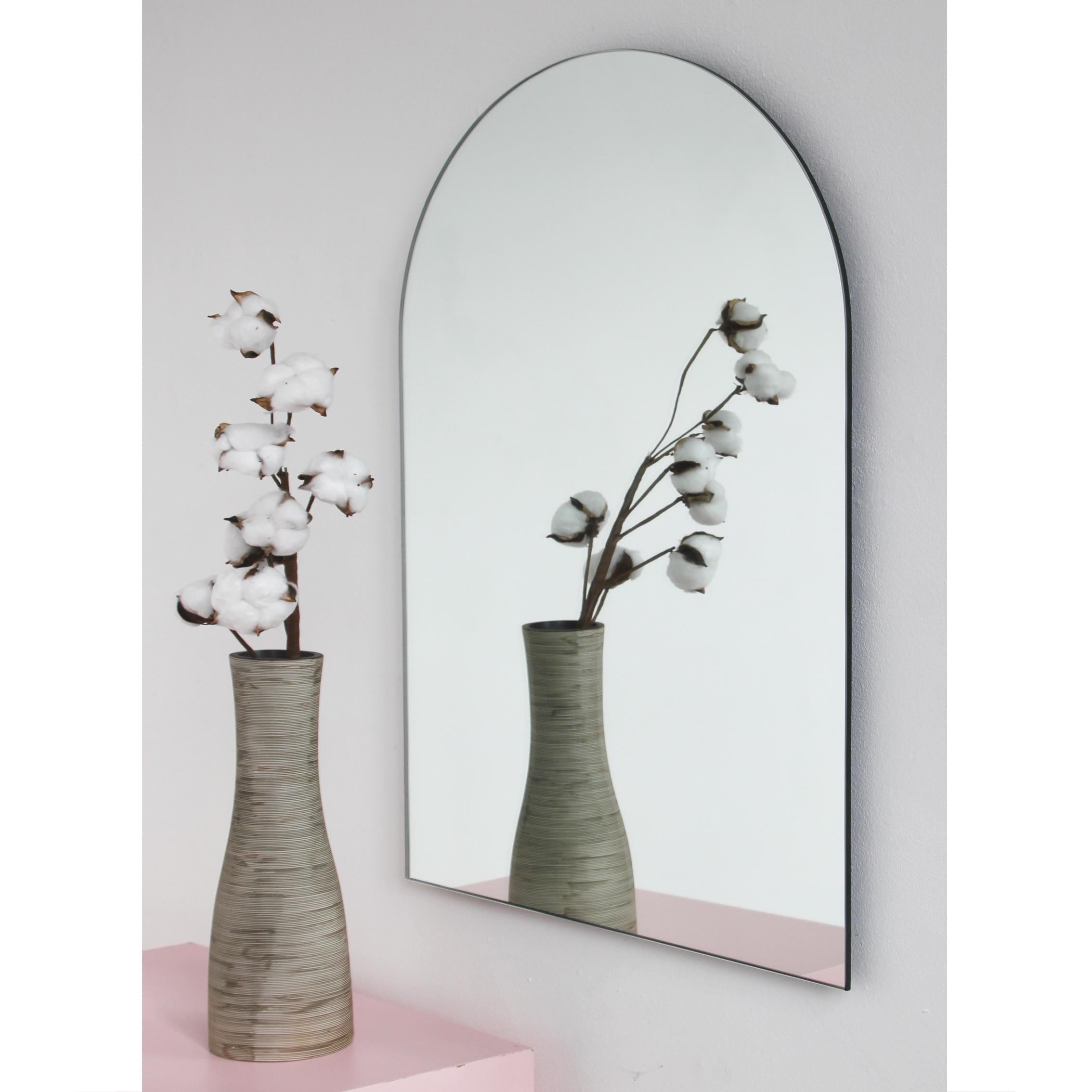 Arcus Arch shaped Modern Contemporary Versatile Frameless Mirror, Large For Sale 4