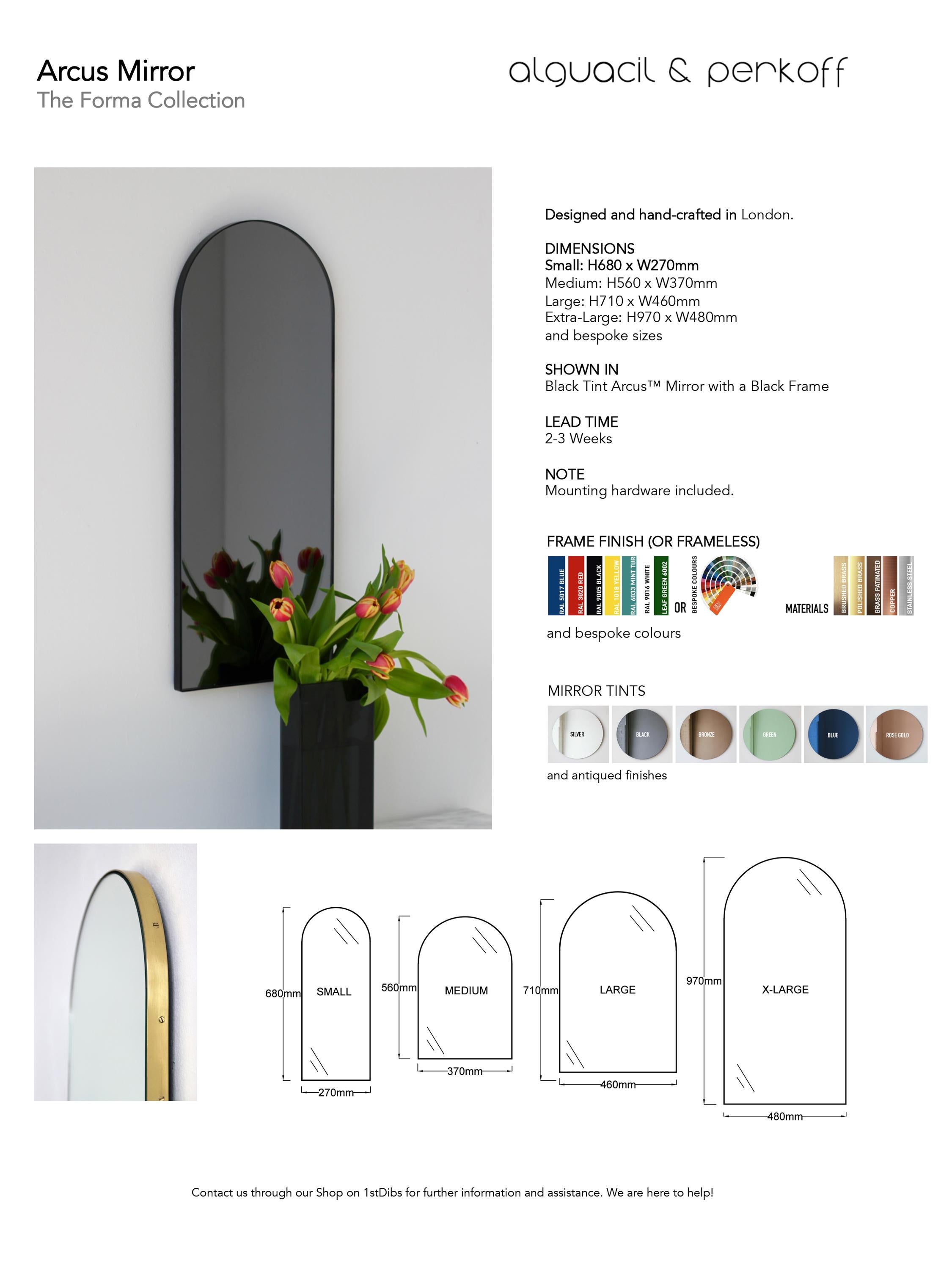 Arcus Arch shaped Contemporary Modern Versatile Frameless Mirror, Large For Sale 7