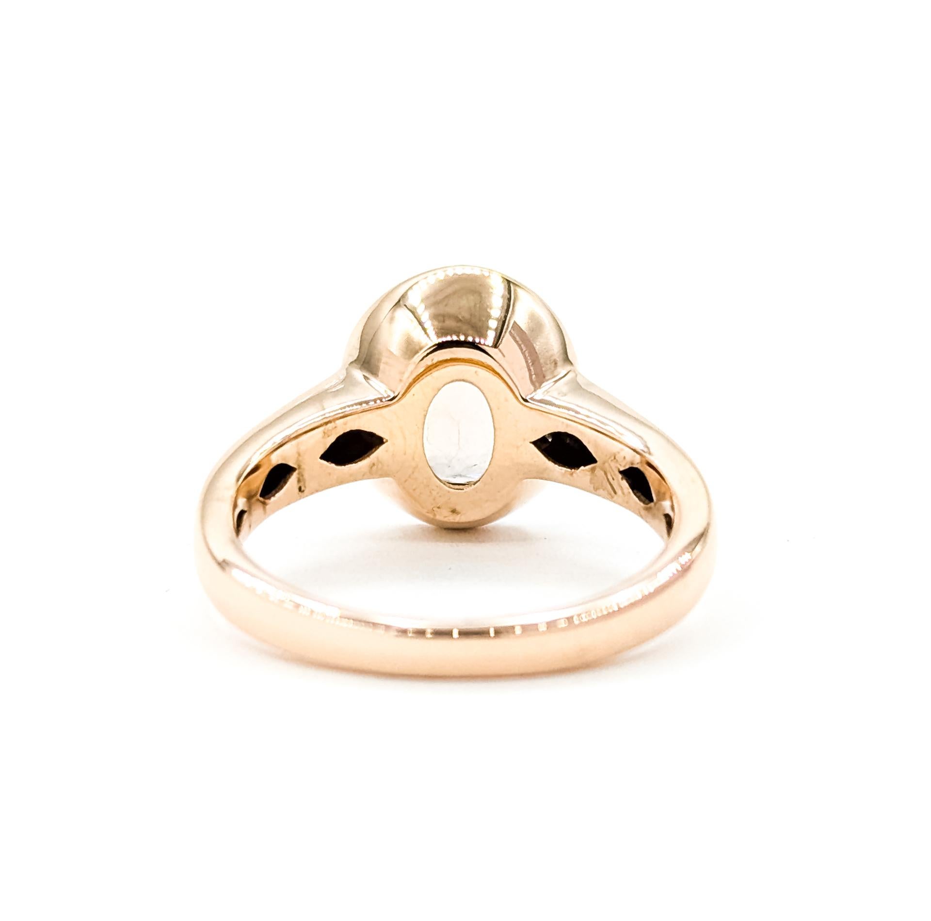 Charmante Morganit & Diamant Halb-Halo Ring in 14k im Angebot 2