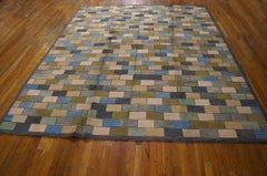 Charming Multicolor Stripe Pattern Contemporary Handwowen American Hooked Rug