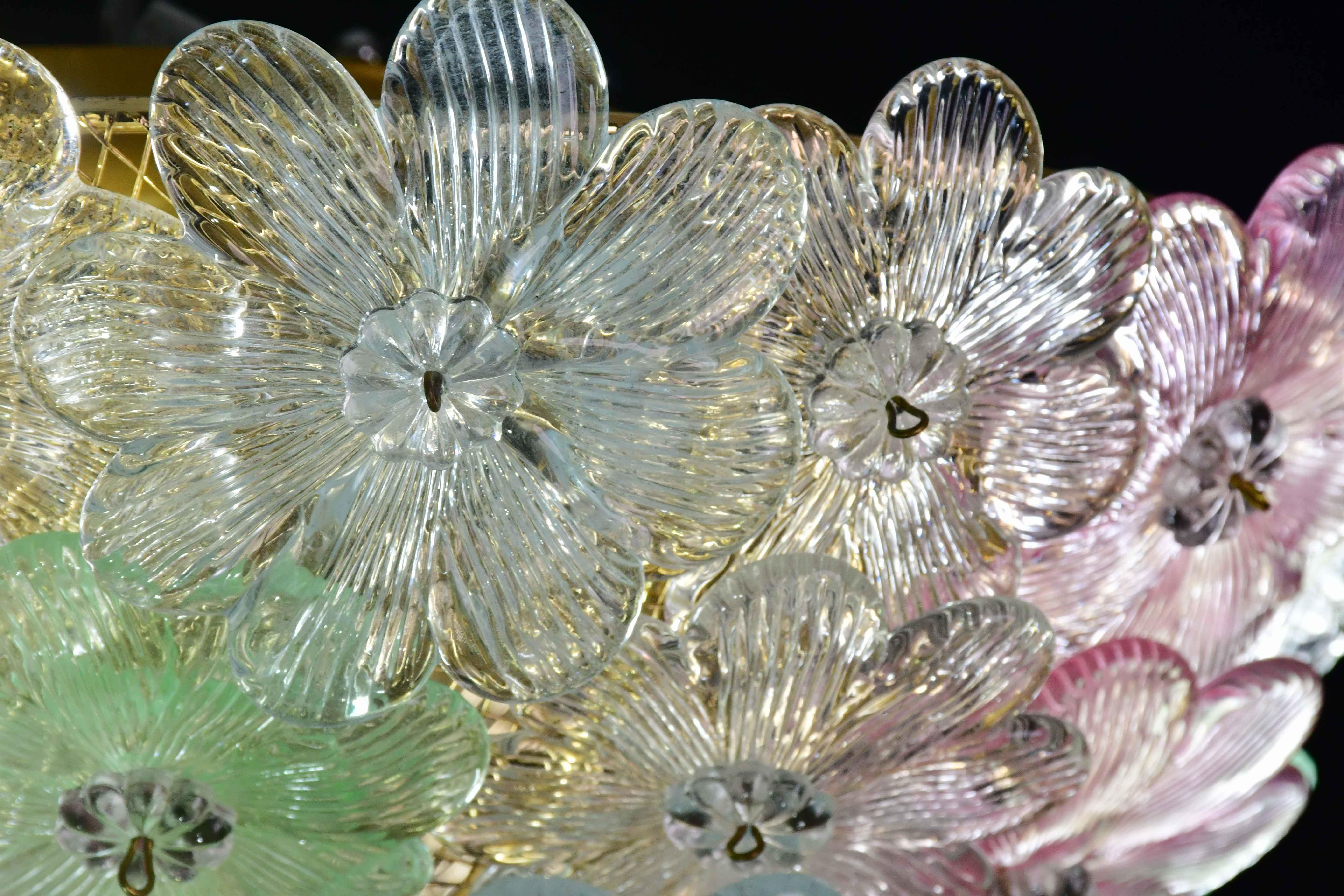Encantadora lámpara de Murano Barovier & Toso Flowers Flush Light Fixture, Techo, Años 60 en venta 14