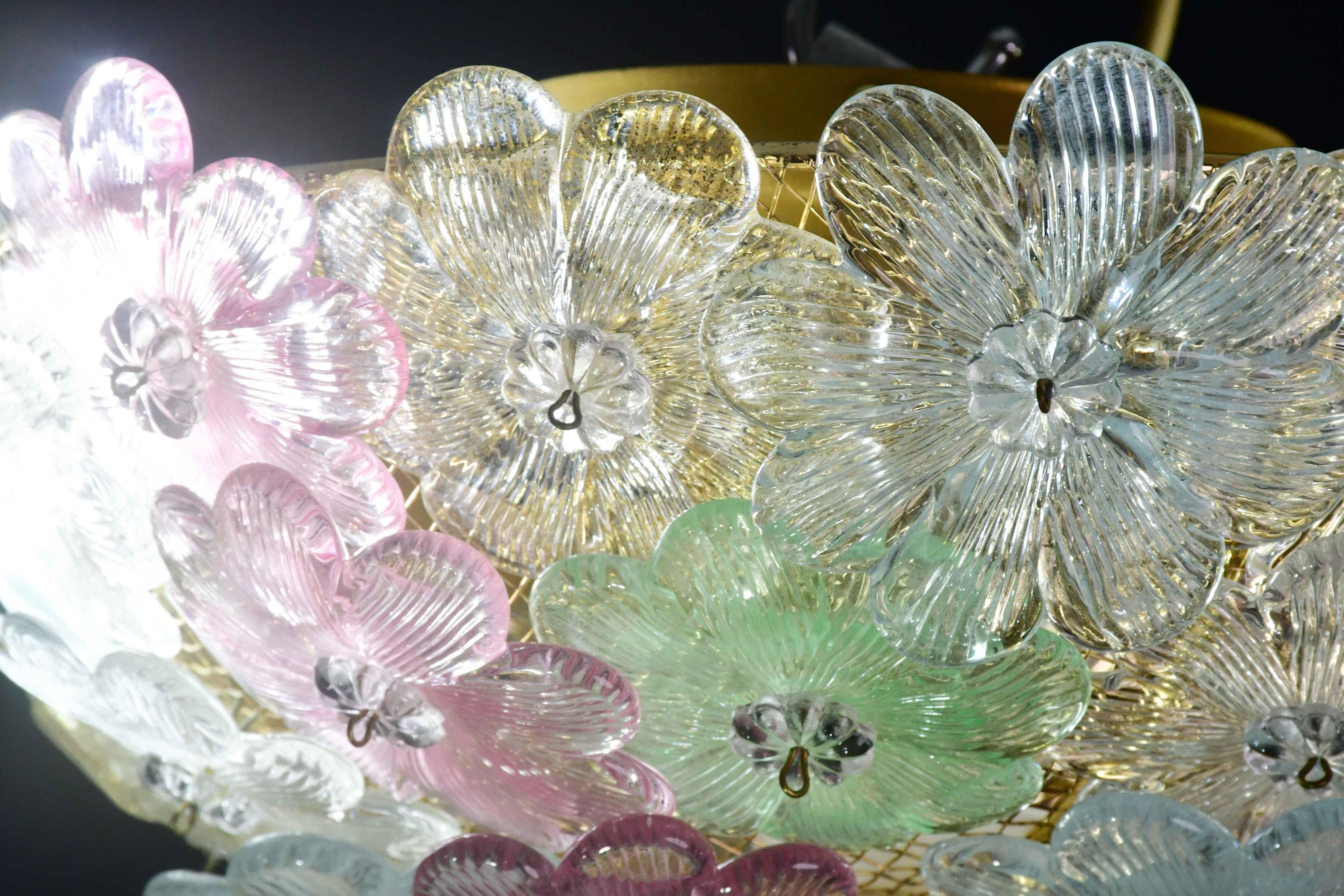 Encantadora lámpara de Murano Barovier & Toso Flowers Flush Light Fixture, Techo, Años 60 en venta 19