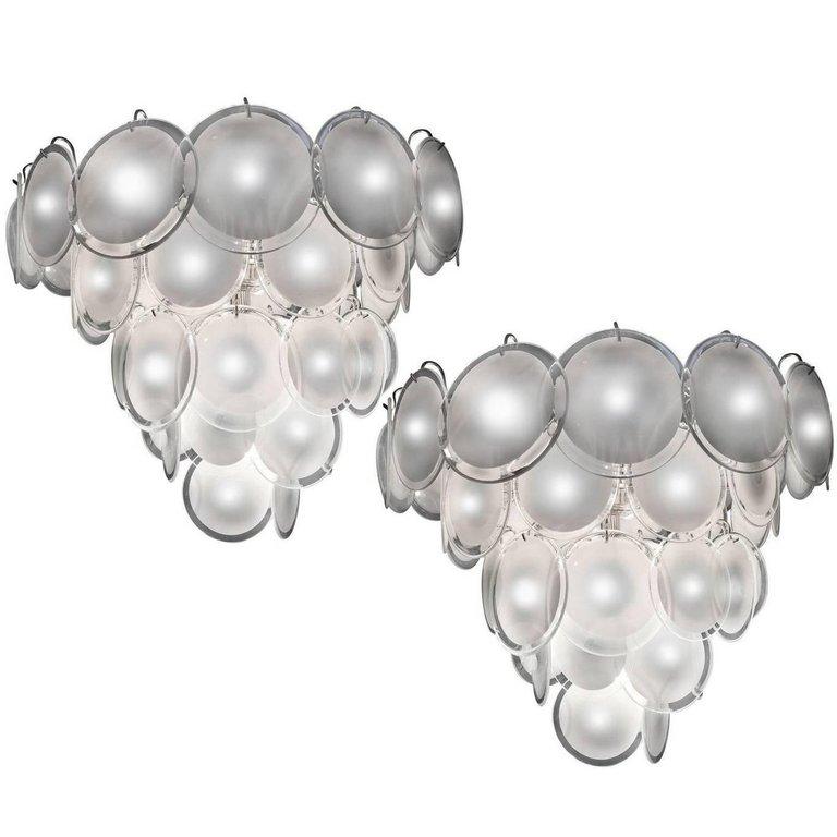 Charming Murano Disc Chandelier by Vistosi, 1970s 3