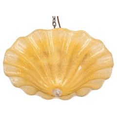 Charming Murano Glass Gold Ceiling Light Flower, 1970