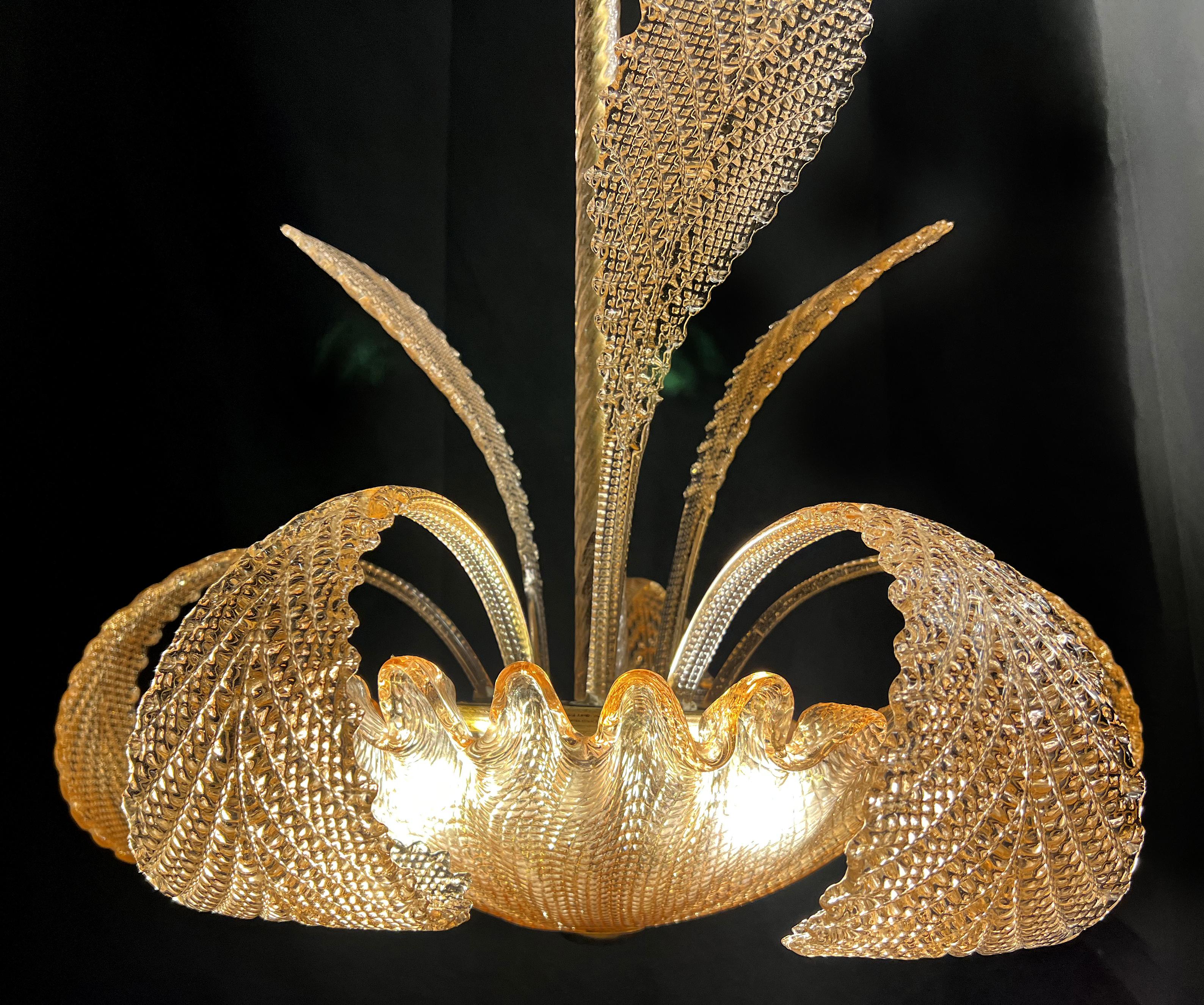 Charming Murano Pink Chandelier by Ercole Barovier 1940 For Sale 7