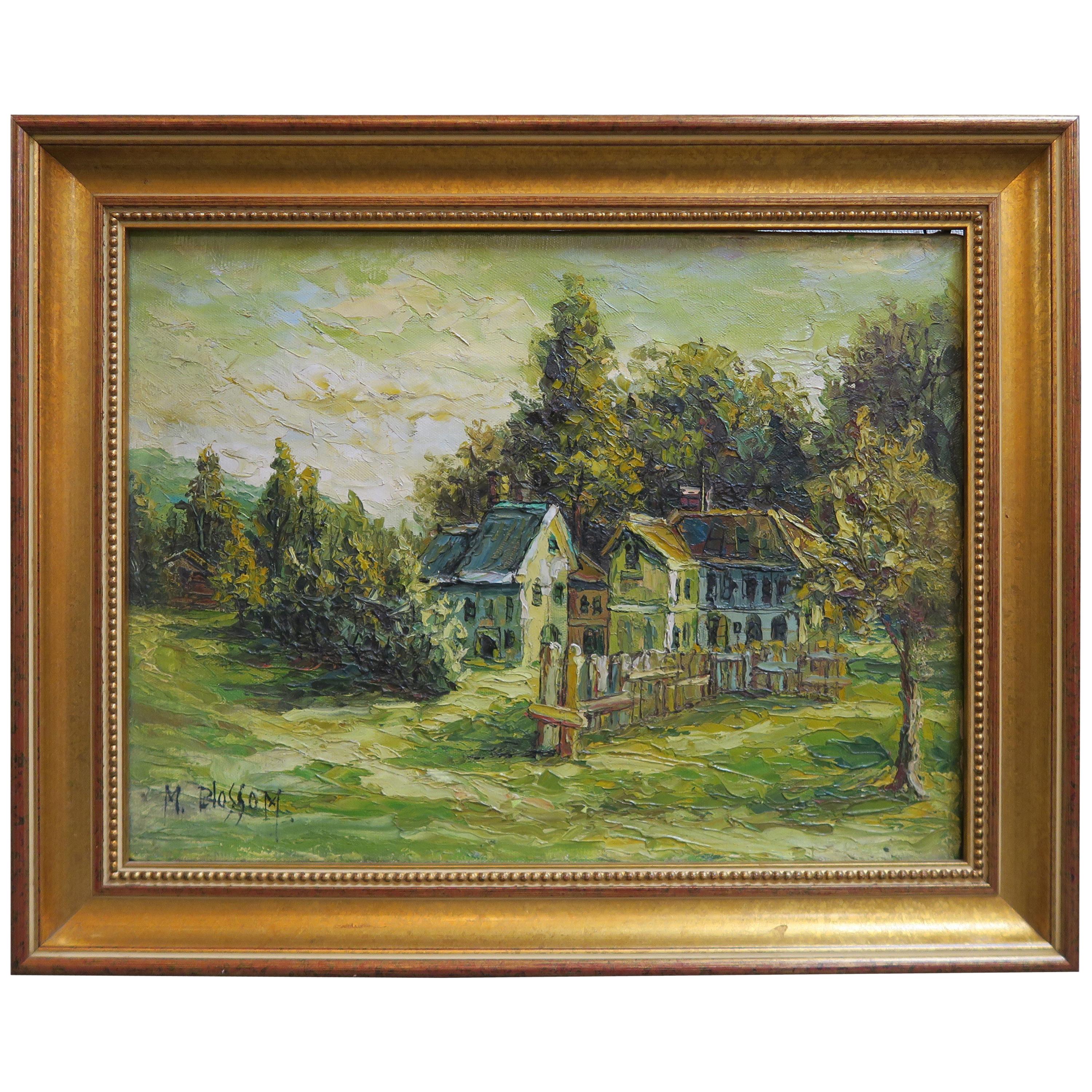 Charming Oil On Canvas Signed, M. Blossom