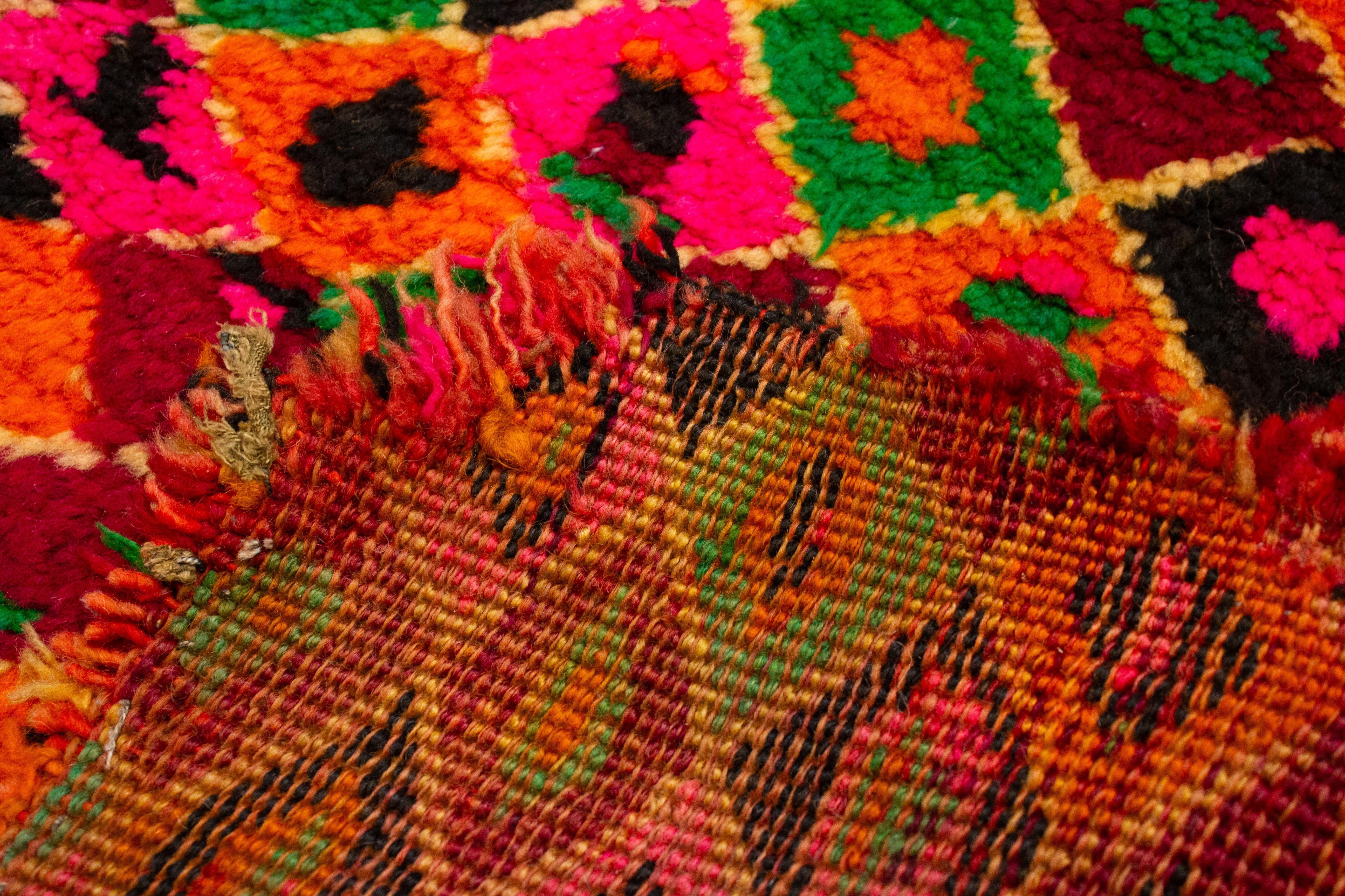 20th Century Charming Old Miniature Moroccan Berber Rug with Abstract Geometric Pattern For Sale