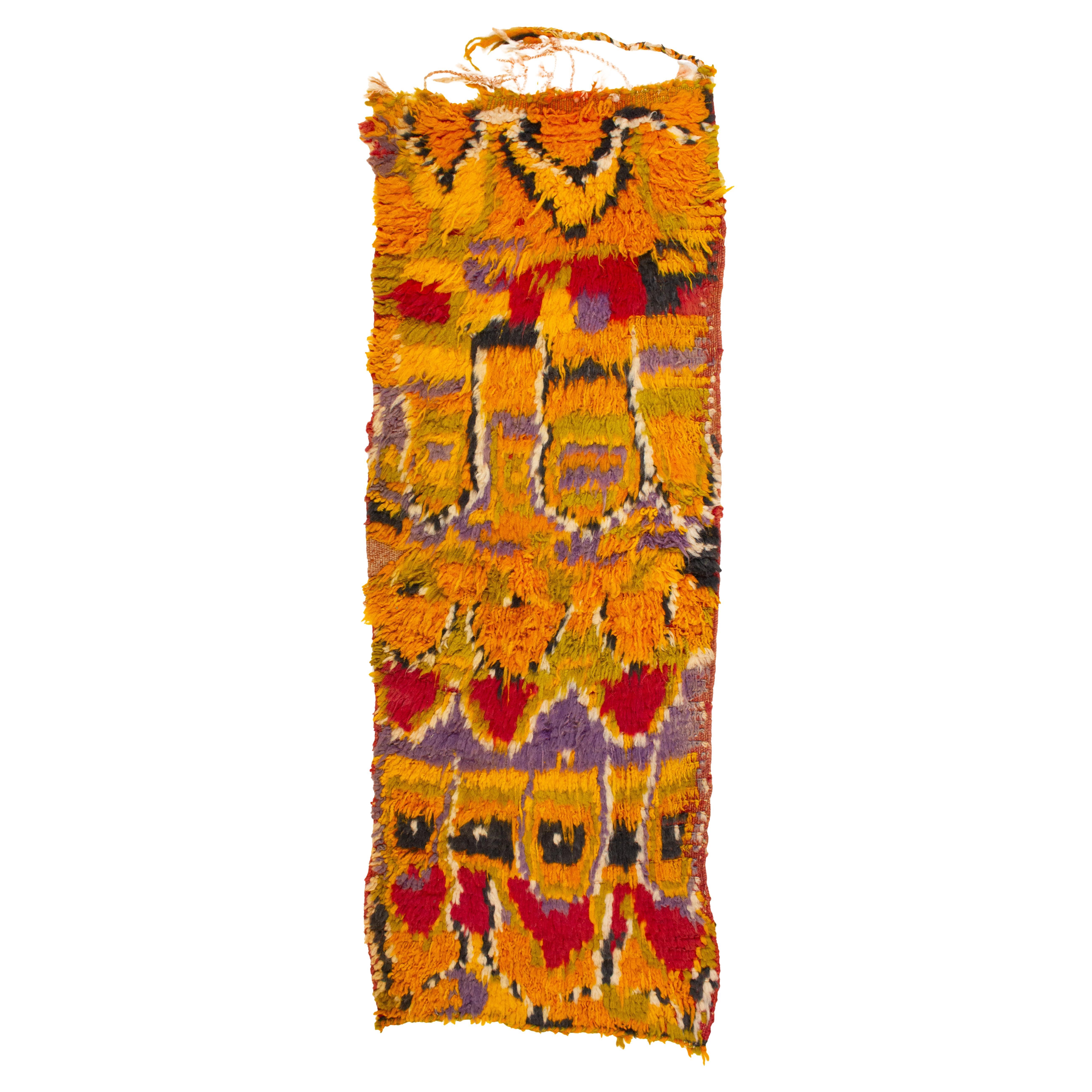 Charmant vieux tapis berbère marocain miniature à motif géométrique abstrait