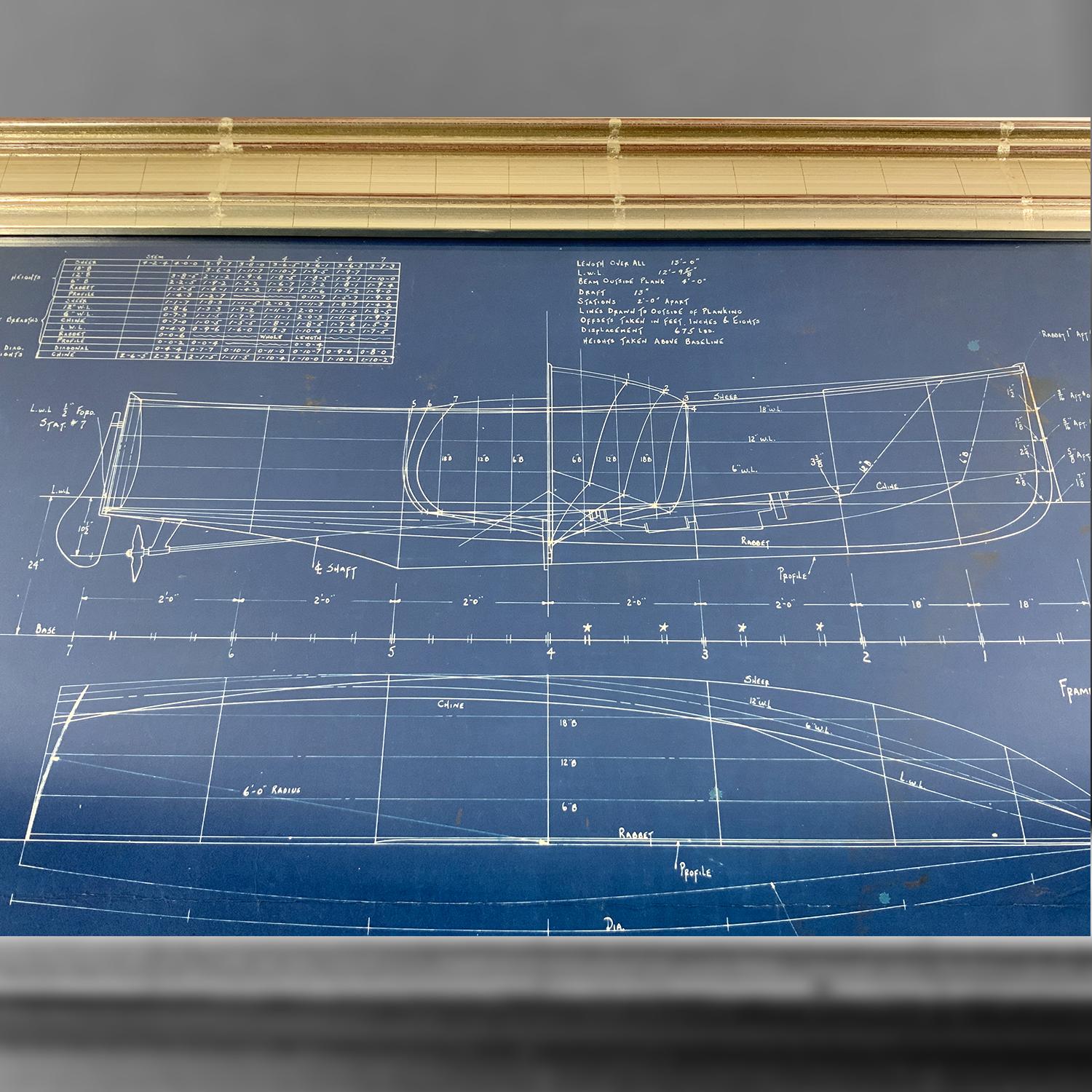 Charming Original Blueprint for Yacht Tender Onboard Yacht Rima For Sale 2