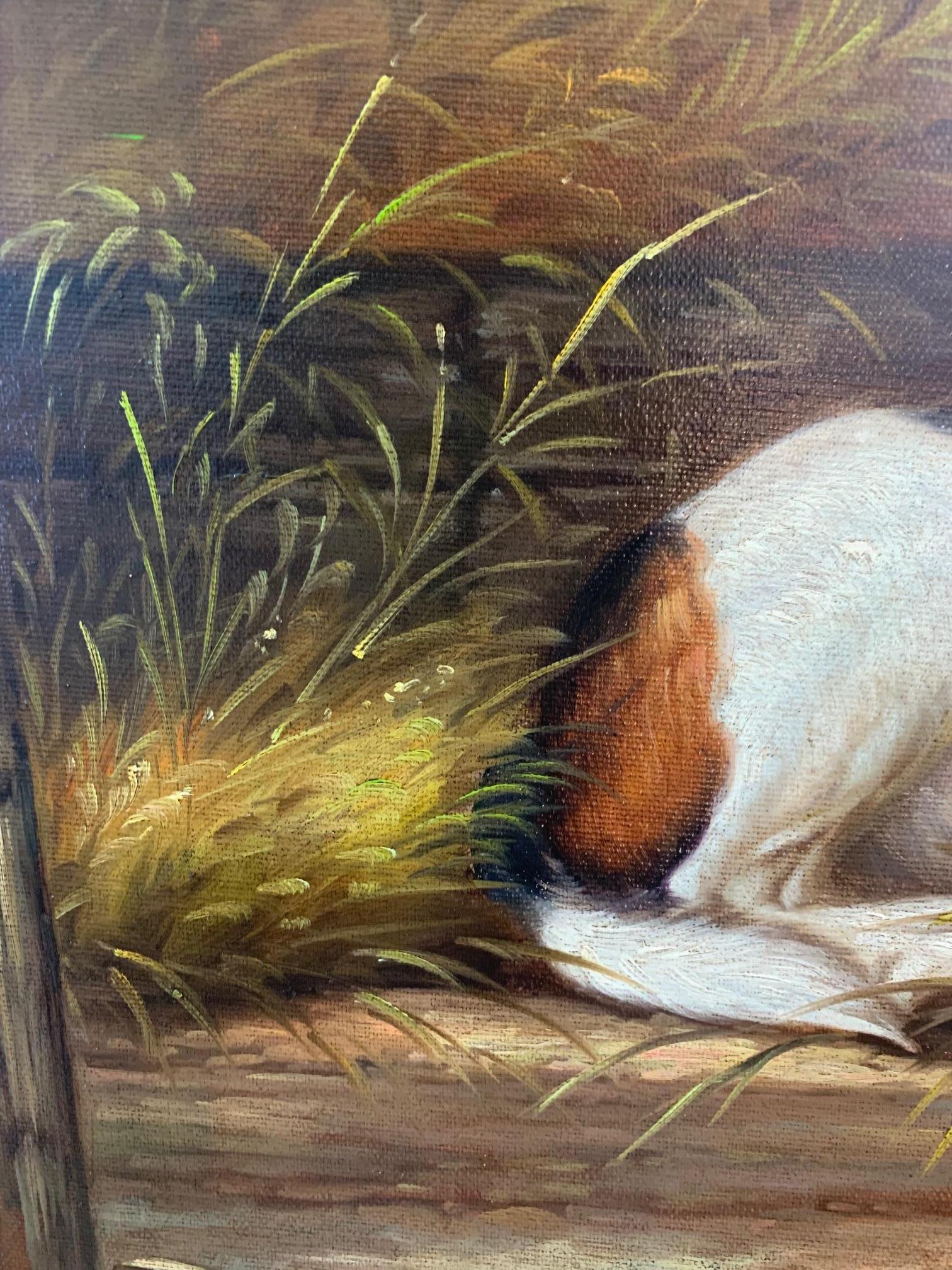 Charming Original Oil Painting of Two Loyal Dog 2