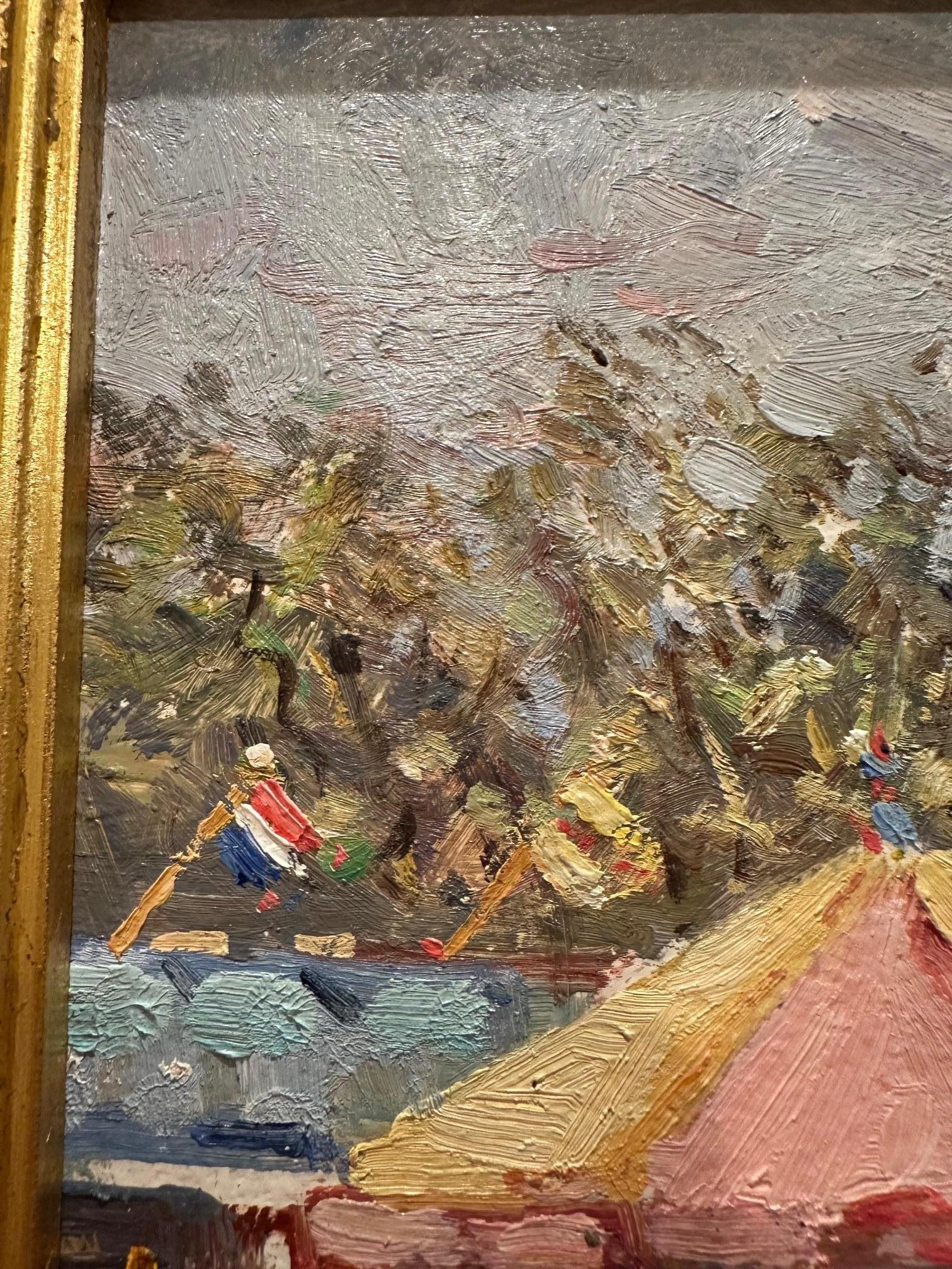 Charmantes Originalgemälde eines Karussells von Noel Van Der Plas im Angebot 1