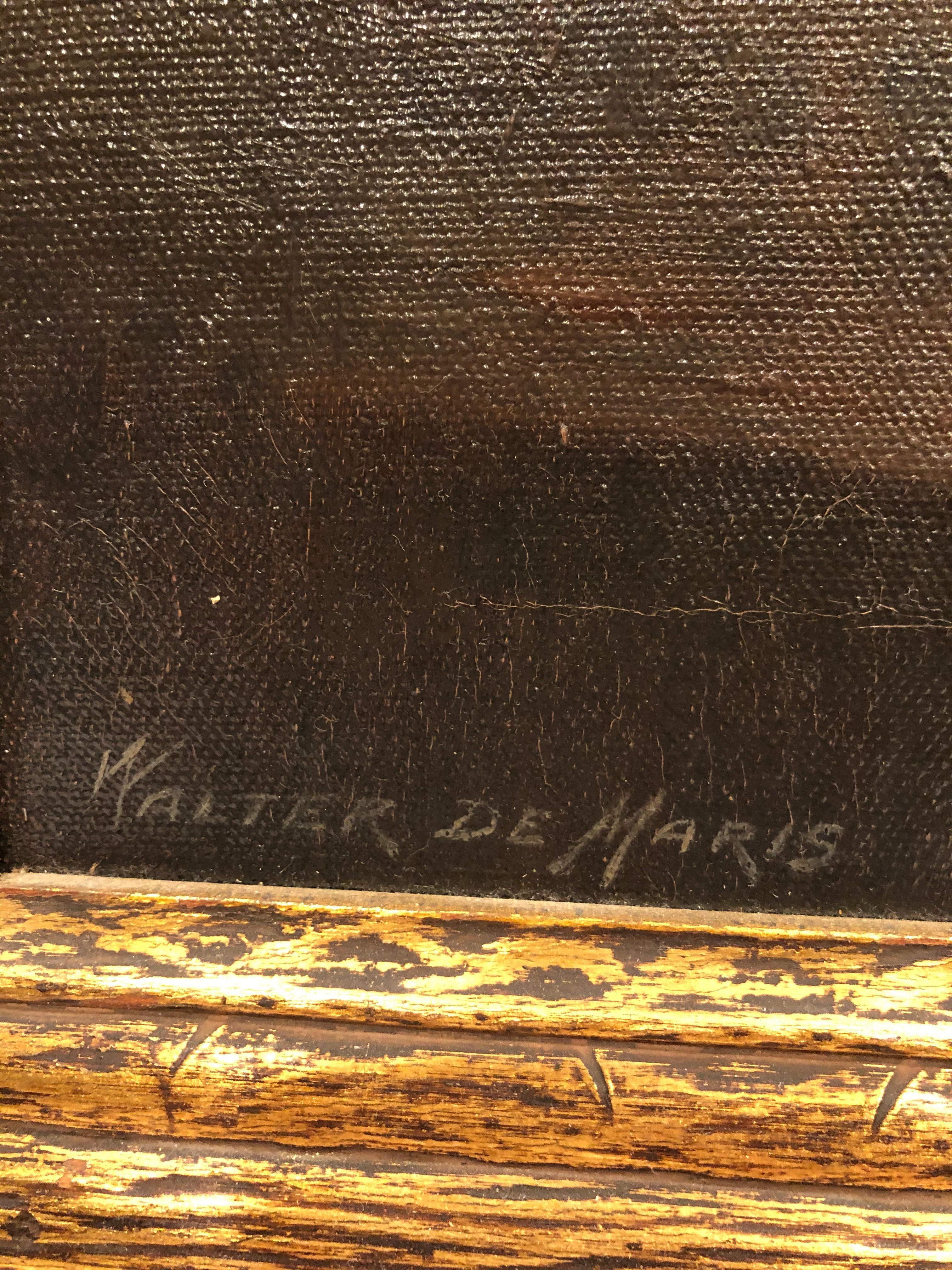 Encantador cuadro original de dos hombres de negocios y un pato de juguete por Walter De Maris en venta 4