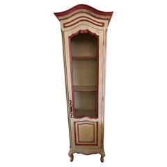 Charming Painted French Country Etagere Cabinet Vitrine