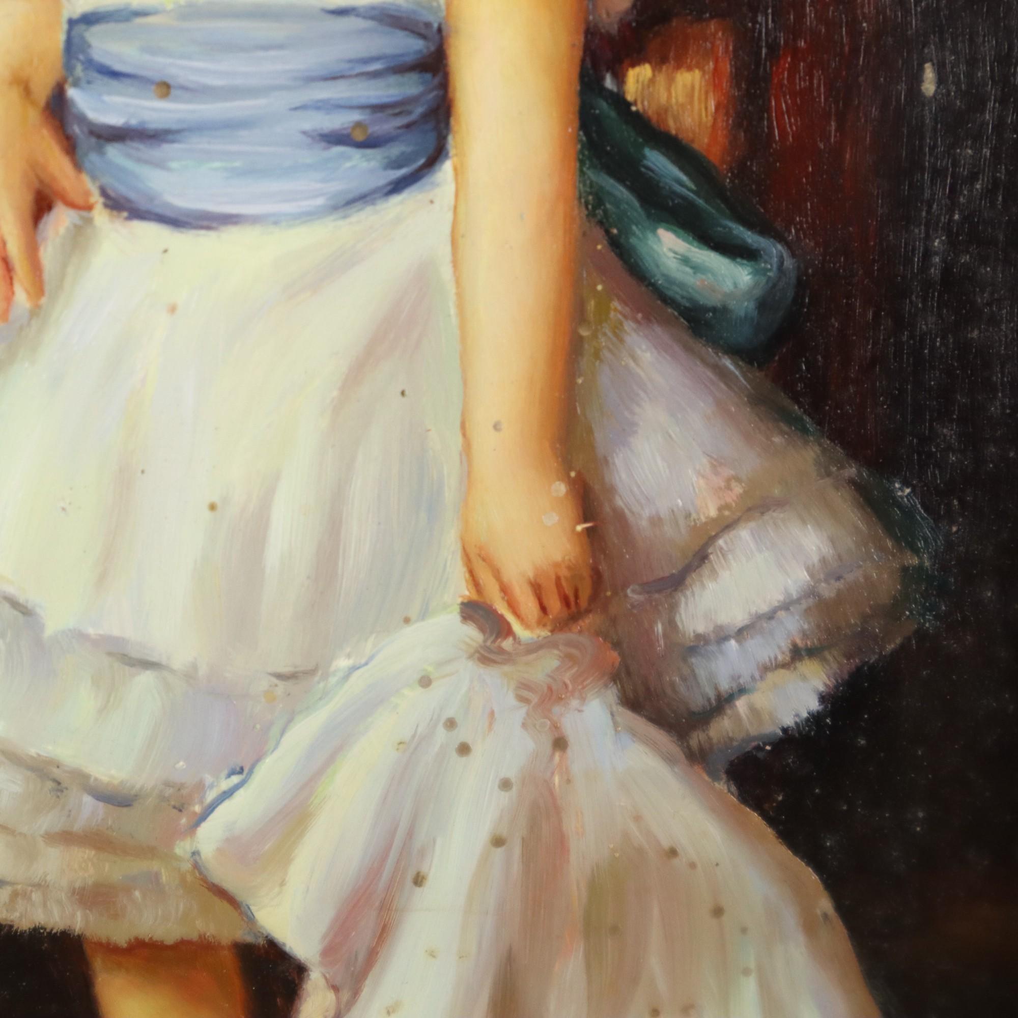 Charmant tableau Jeune fille cadre doré Lady Sybil Primrose en vente 2