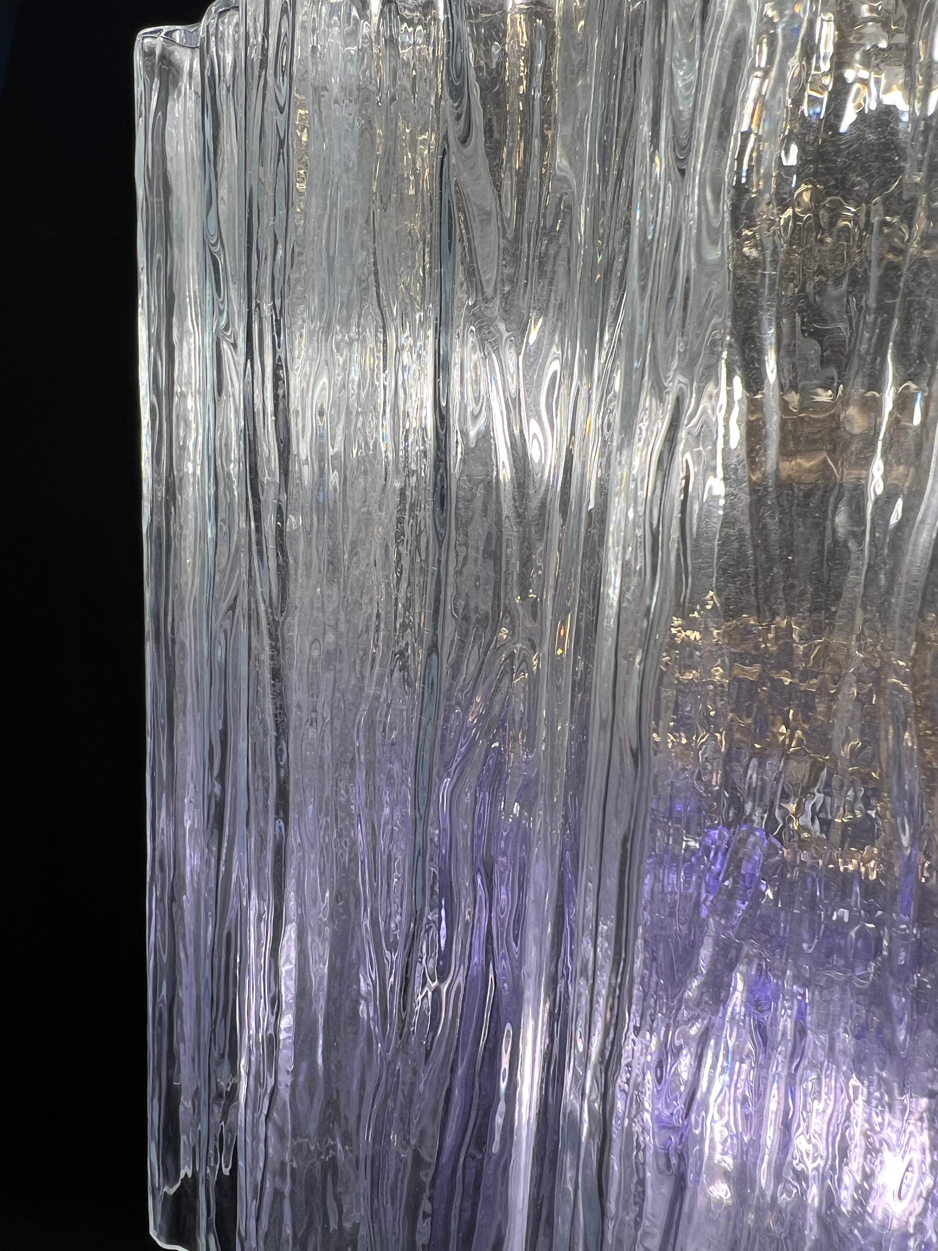Charmante paire de lustres italiens en améthyste et verre transparent de Valentina Planta, Murano Neuf - En vente à Budapest, HU