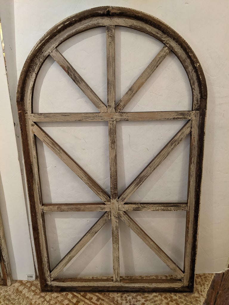 Charming Pair of Arched Architectural Distressed Wood Window Frames at  1stDibs | wooden window frames for sale, window frames for sale