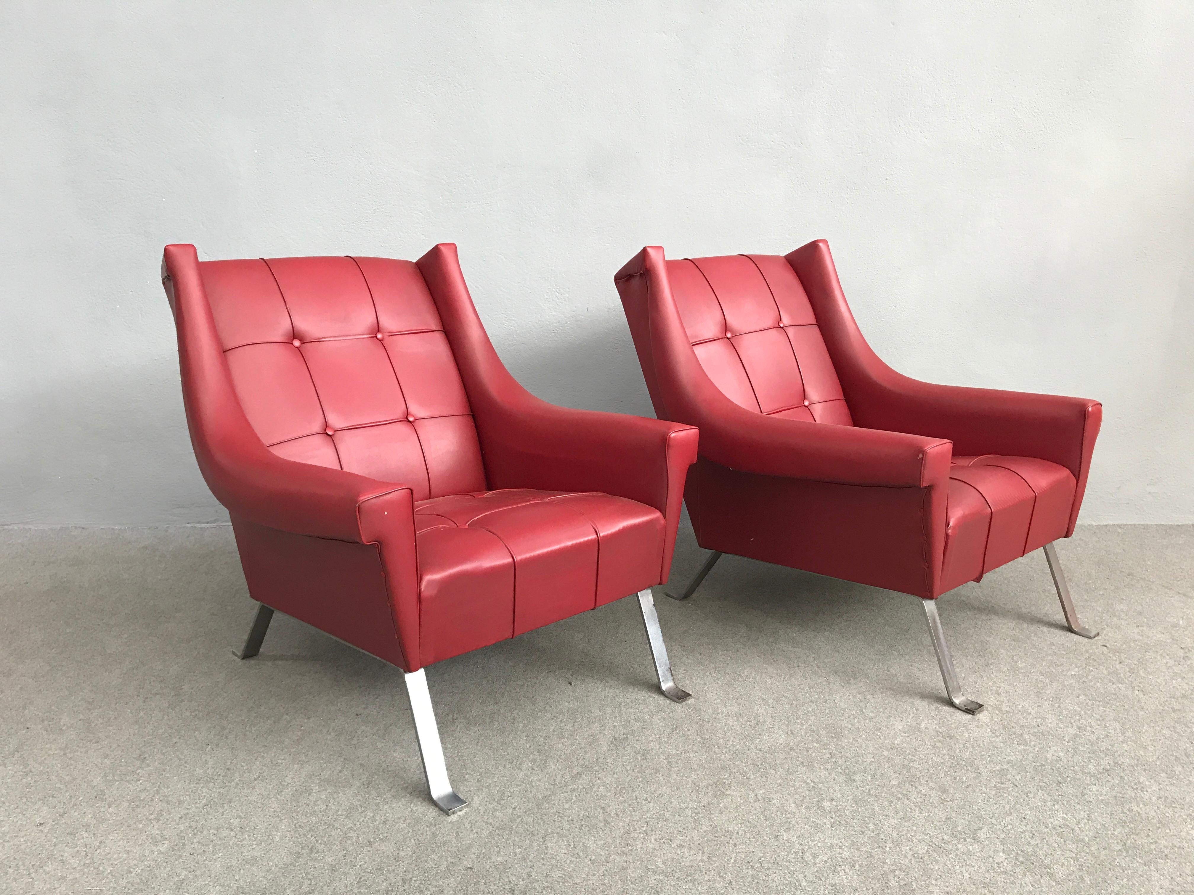 Mid-Century Modern Charming Pair of Armchairs Gardella Style