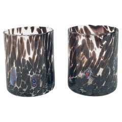 Charming Pair of Brown Murano Glasses - Handcrafted Elegance