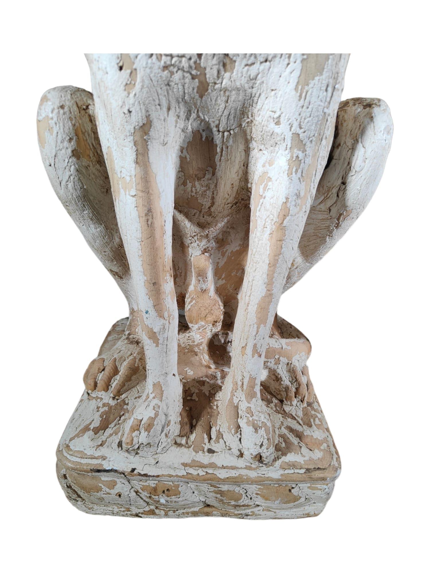 Charming Pair of Italian Greyhounds: Decorative Solid Wood Carved Statues 1