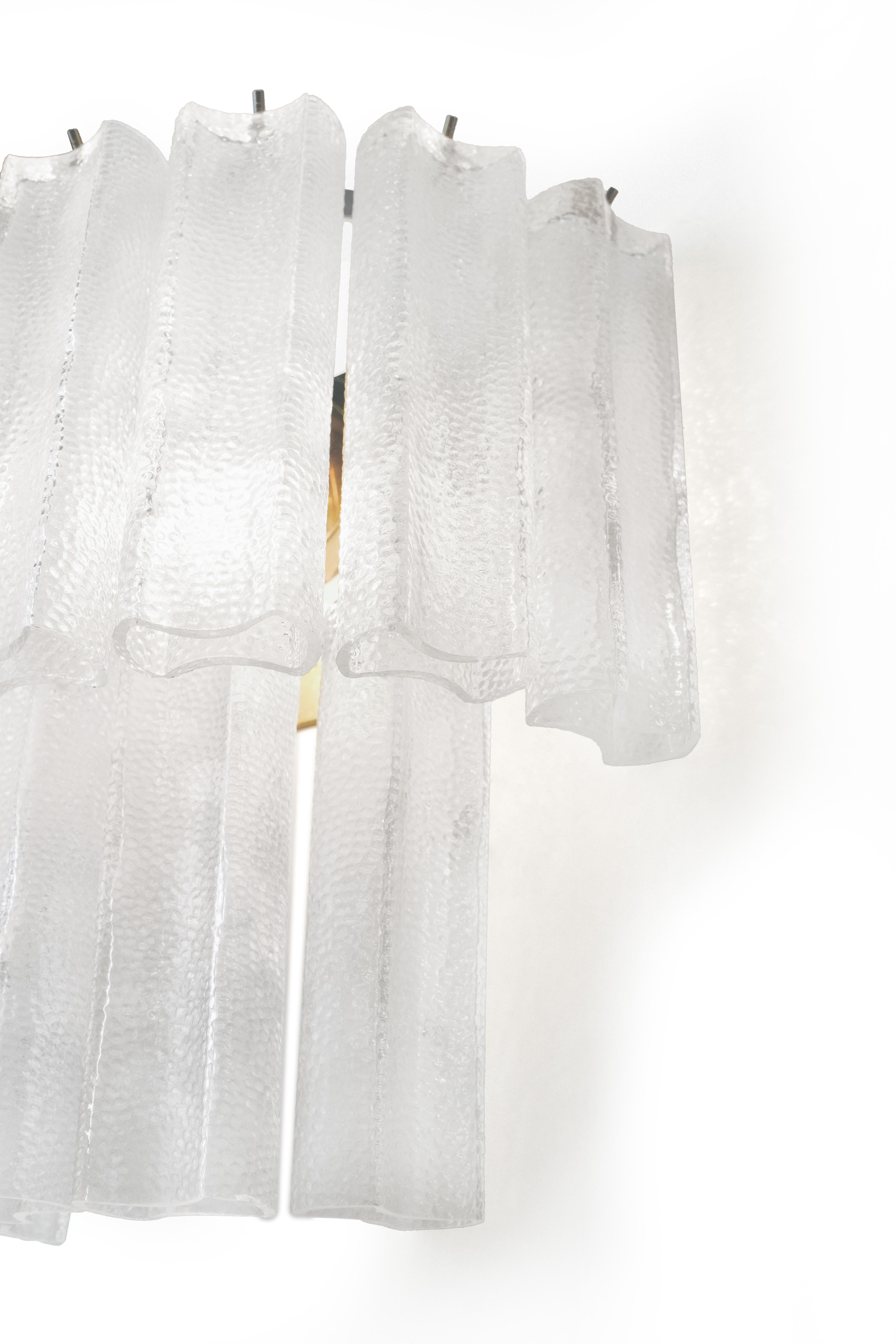 Brass Charming Pair of Mid-Century Modern Murano Waterfall Sconces For Sale