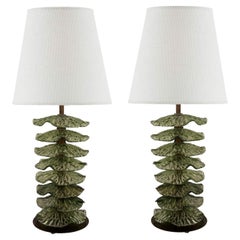 Charmante paire de lampes de bureau en verre de Murano et laiton, 2024
