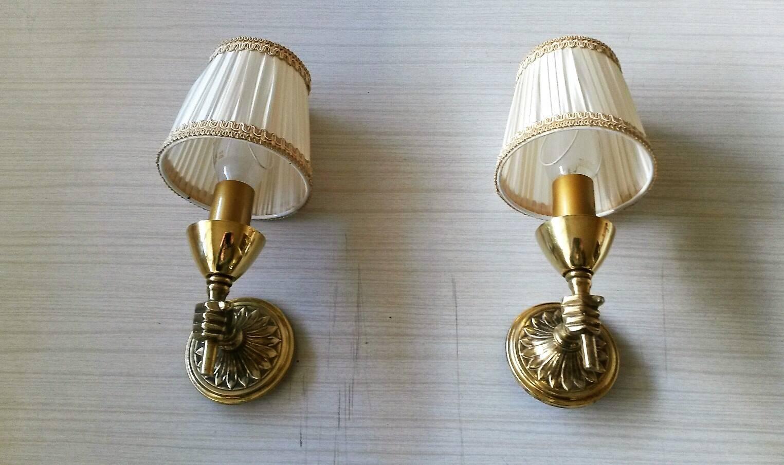 Charming Pair of Neoclassical Bronze Sconces, France, 1950s In Good Condition In Paris, FR