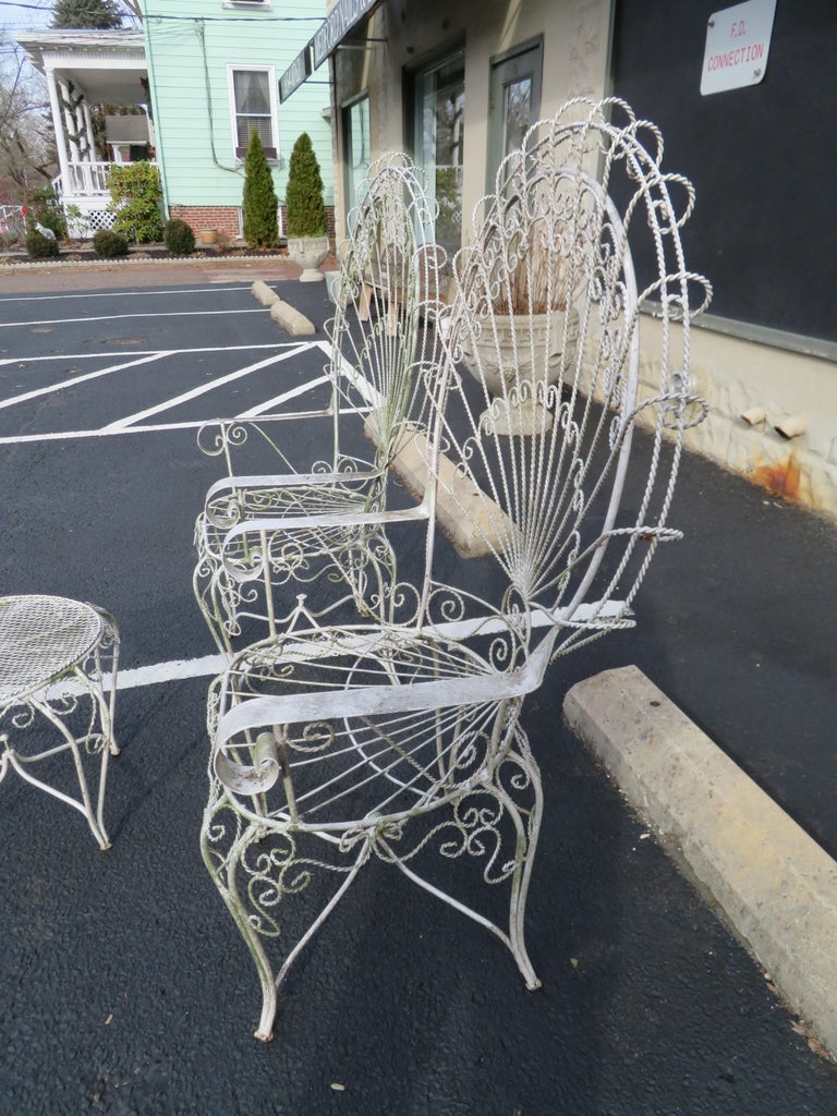 Charming Pair of Salterini Peacock Fan Back Patio Chairs ...