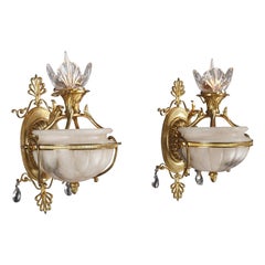 Charming Pair of Wall-Lights Attributed to Delisle, France, Circa 1900