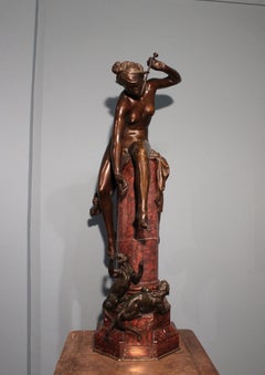 "Charming Panthers" Sculpture Carrier-Belleuse 'French, 19th Century'
