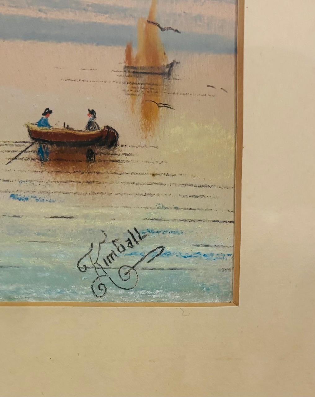 Américain Charmant dessin au pastel de Marie Cage Kimball en vente