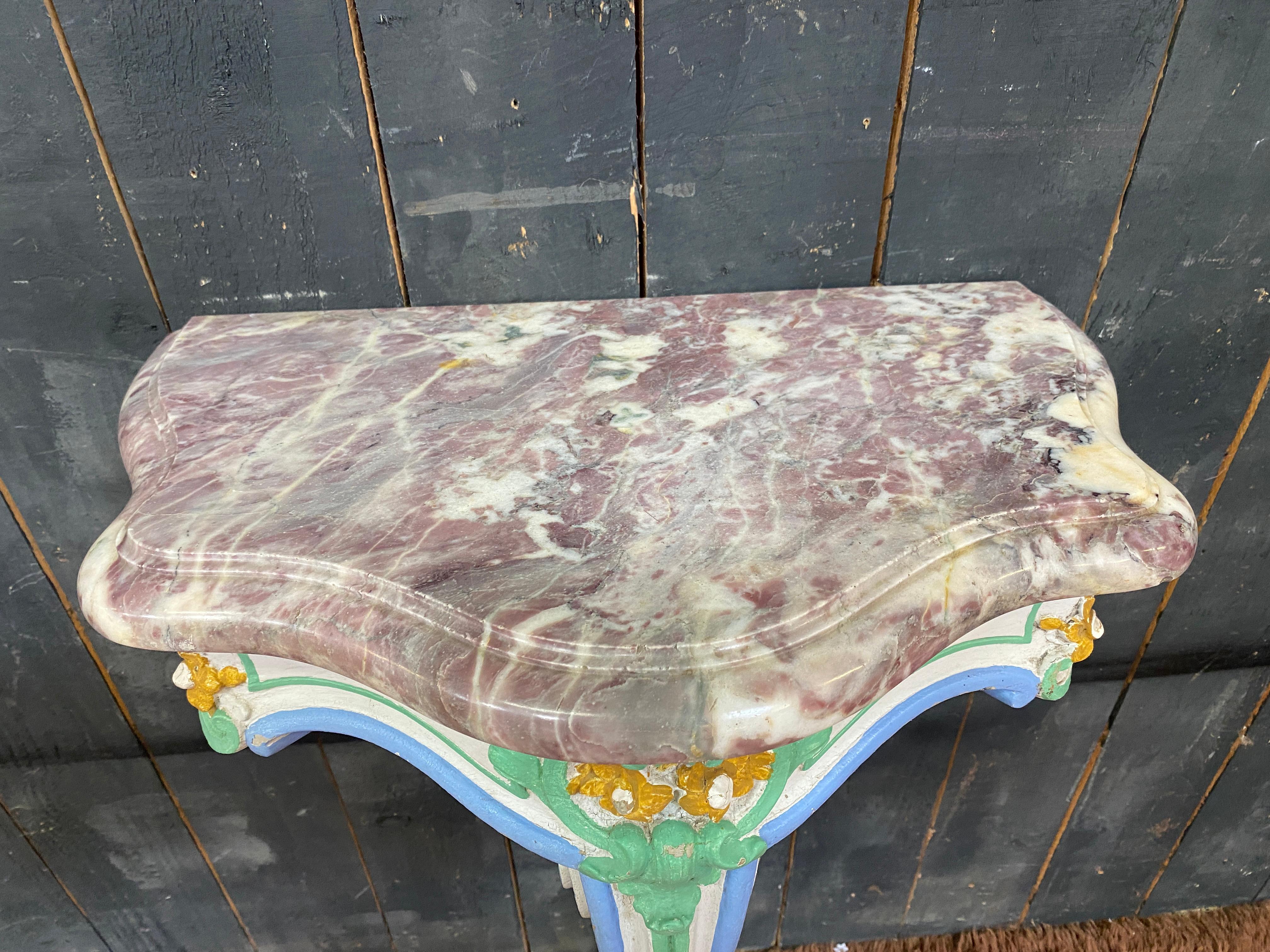 19th Century Charming patinated console and its late 19th century For Sale