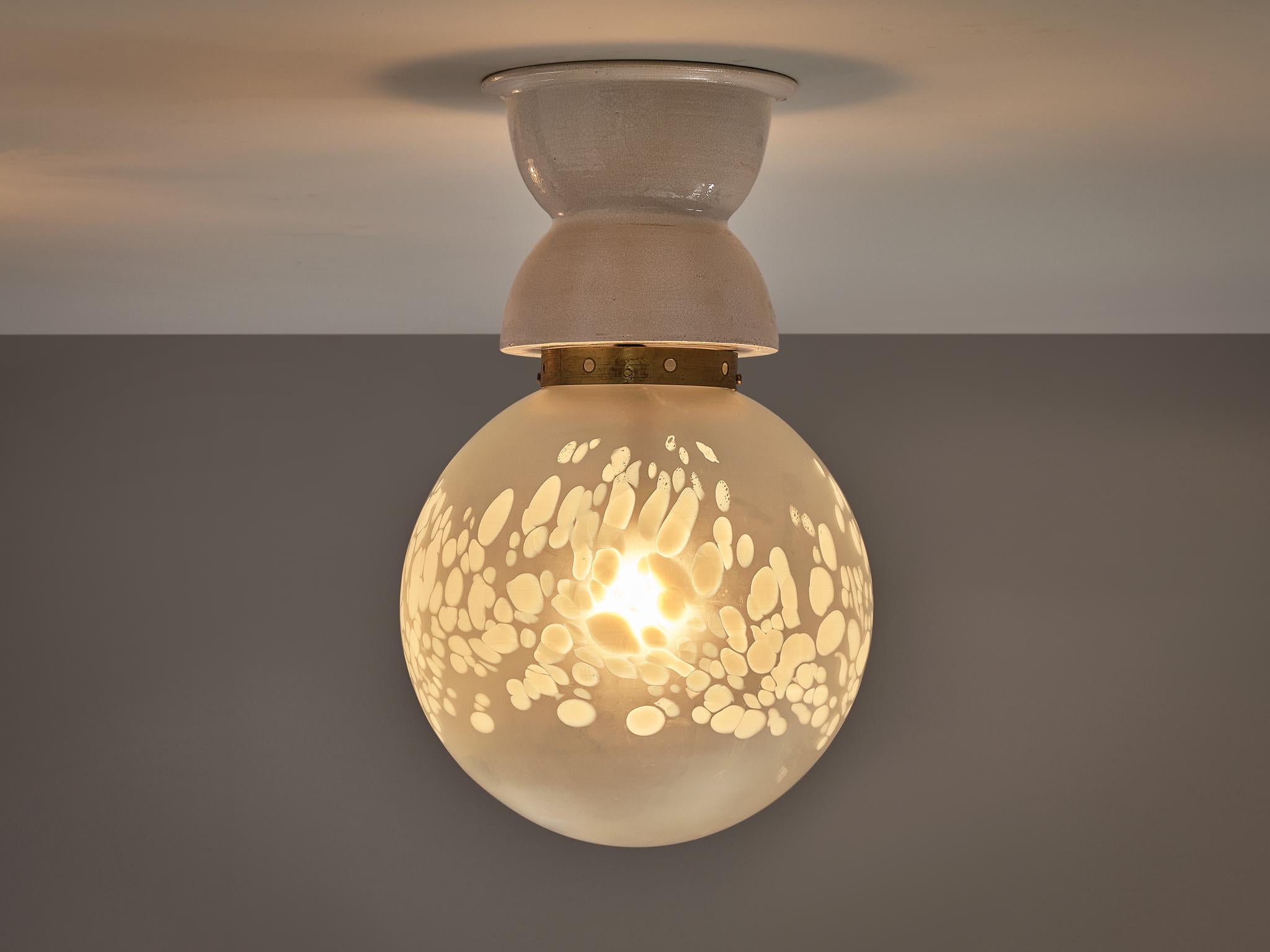 Frosted Charming Pendants in Decorated Glass