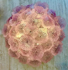 Charming Pink Amethyst Flower Murano Chandelier