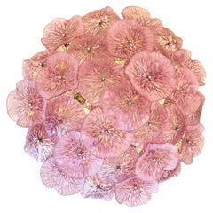 Charming Pink Amethyst Flower Murano Chandelier